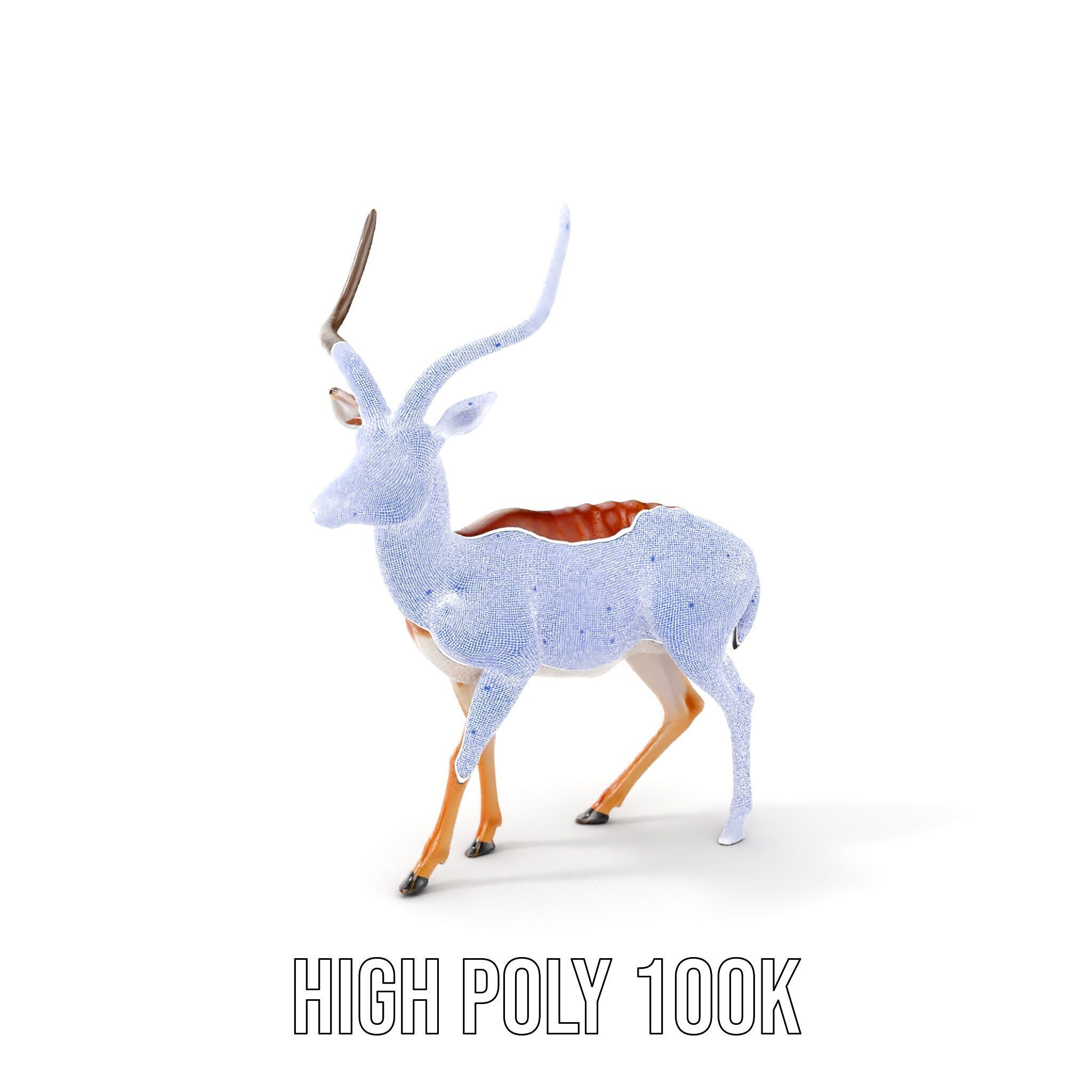Antelope D model pack Low-poly 3D model_5
