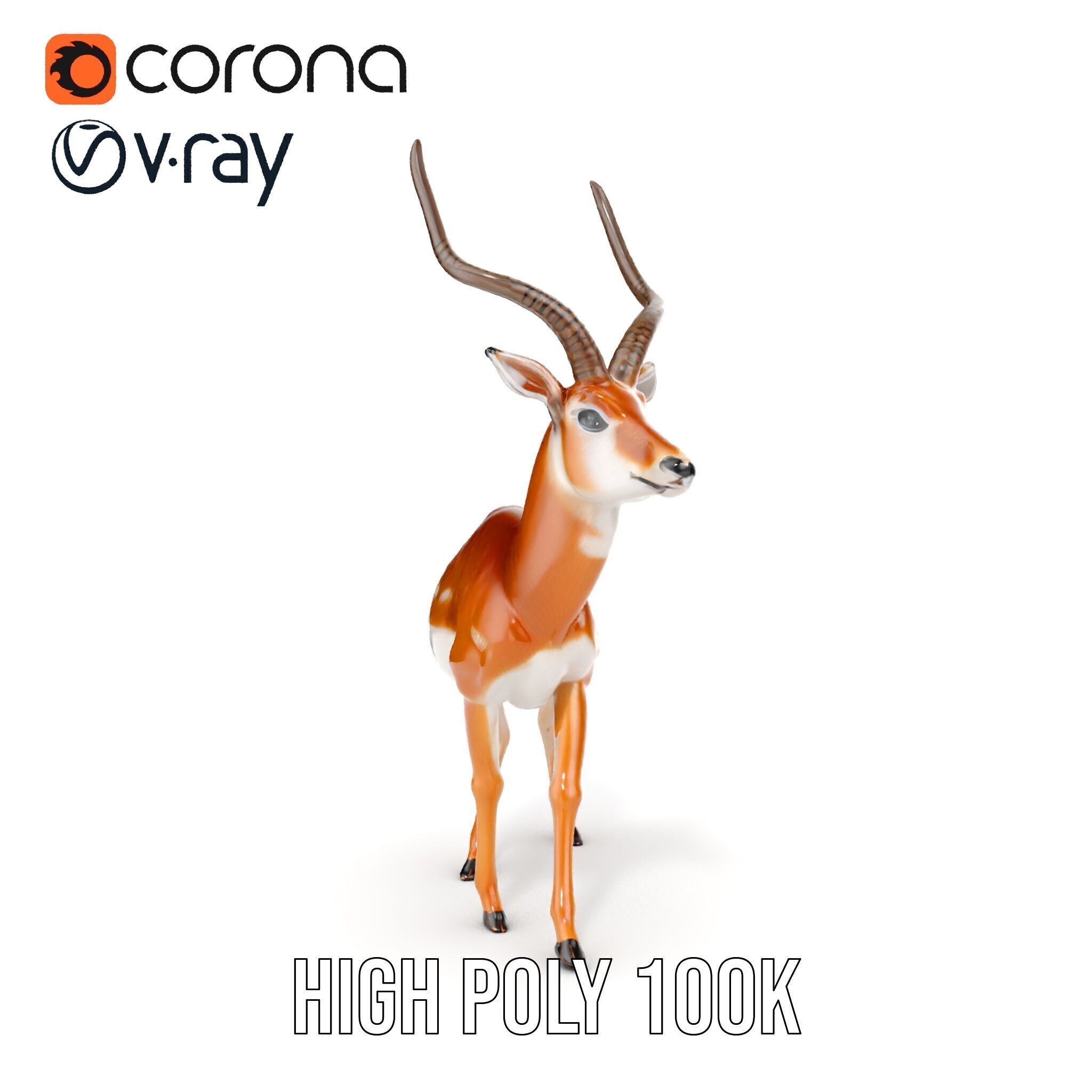 Antelope D model pack Low-poly 3D model_31