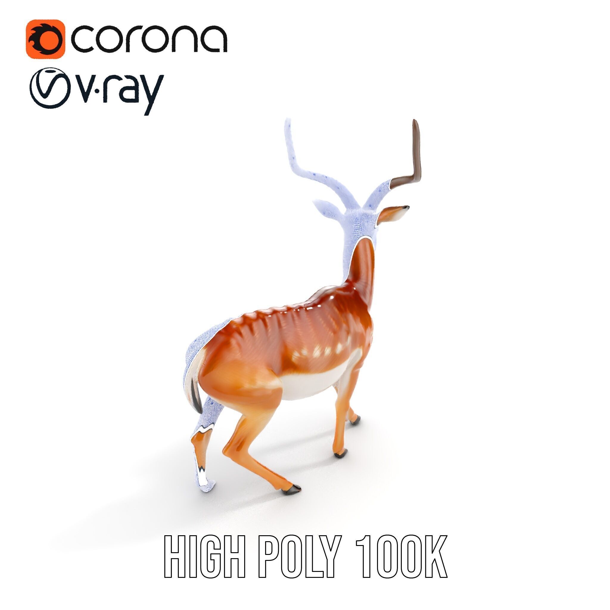 Antelope D model pack Low-poly 3D model_34