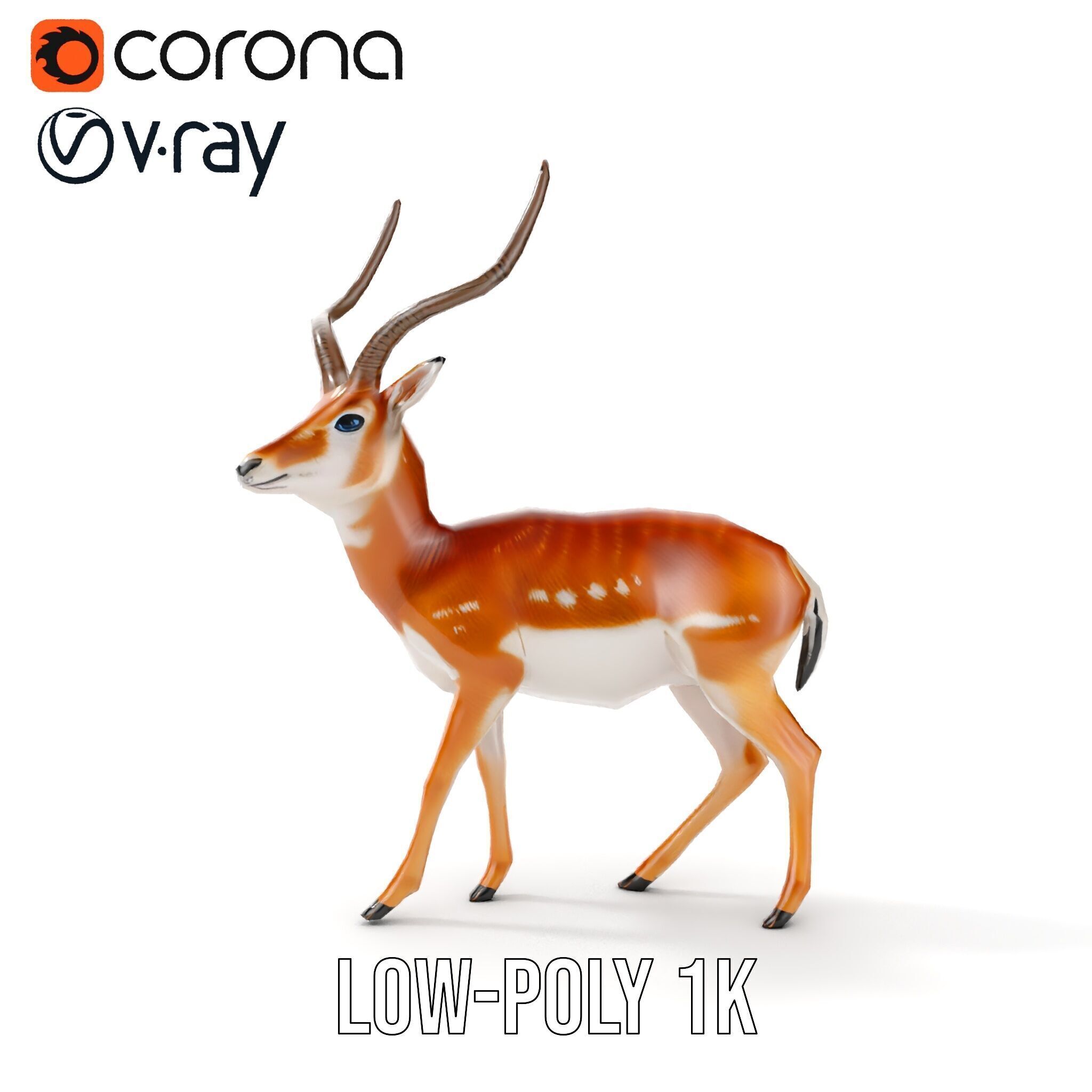 Antelope D model pack Low-poly 3D model_33