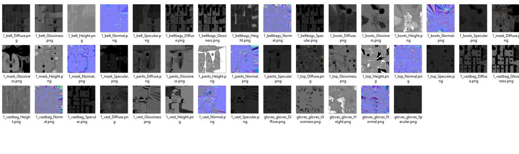 Postapocalypse stalker like outfit PBR Low-poly 3D model_6