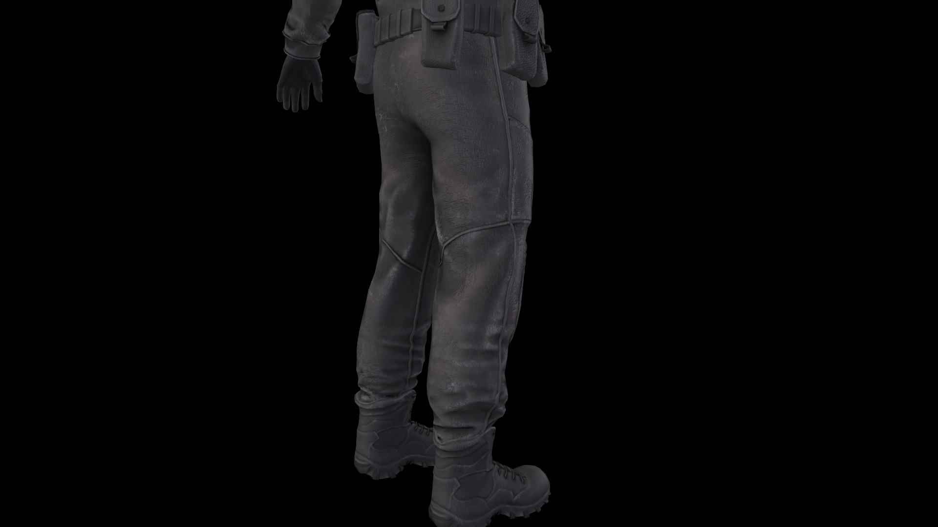 Postapocalypse stalker like outfit PBR Low-poly 3D model_4