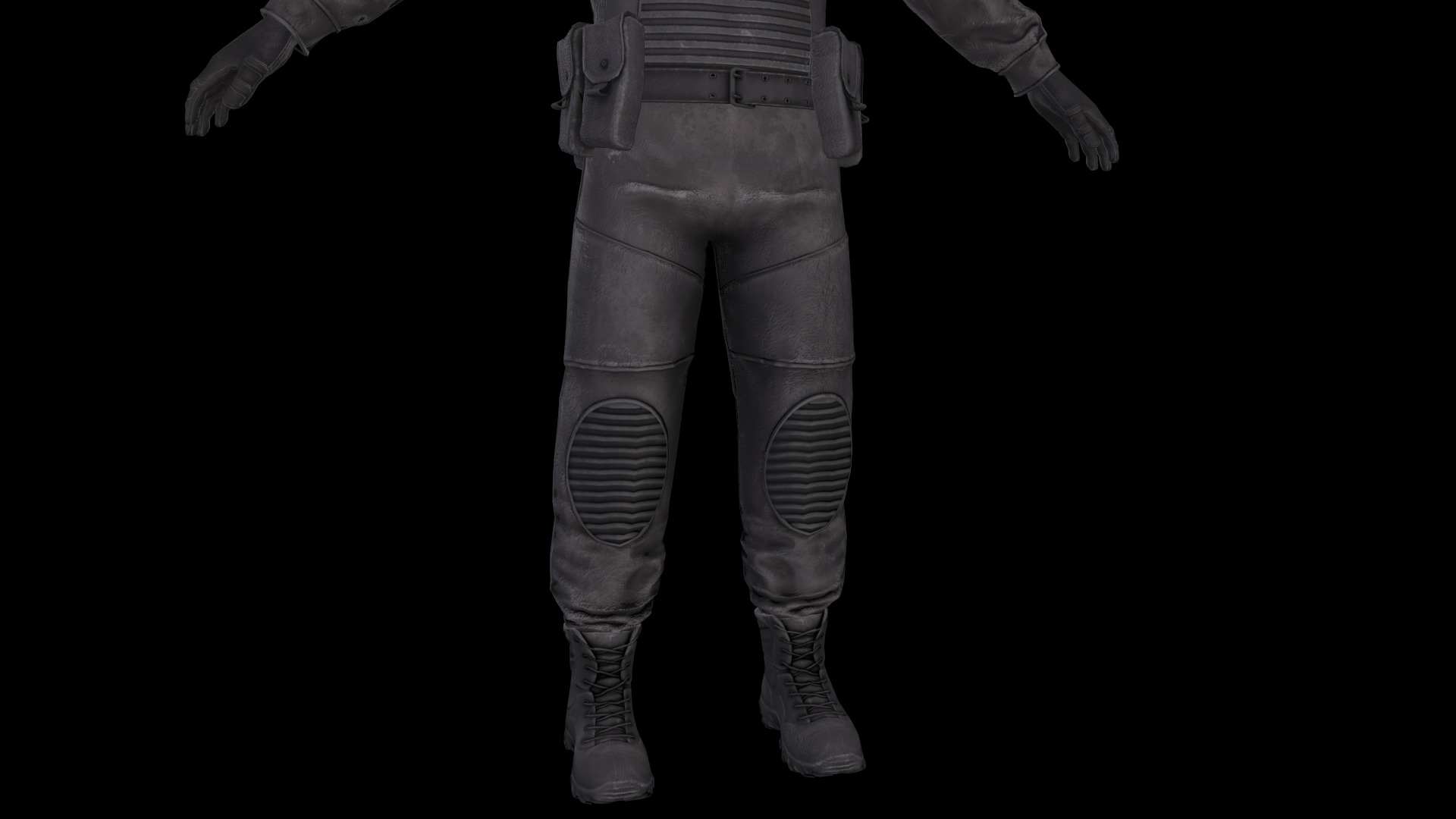 Postapocalypse stalker like outfit PBR Low-poly 3D model_3
