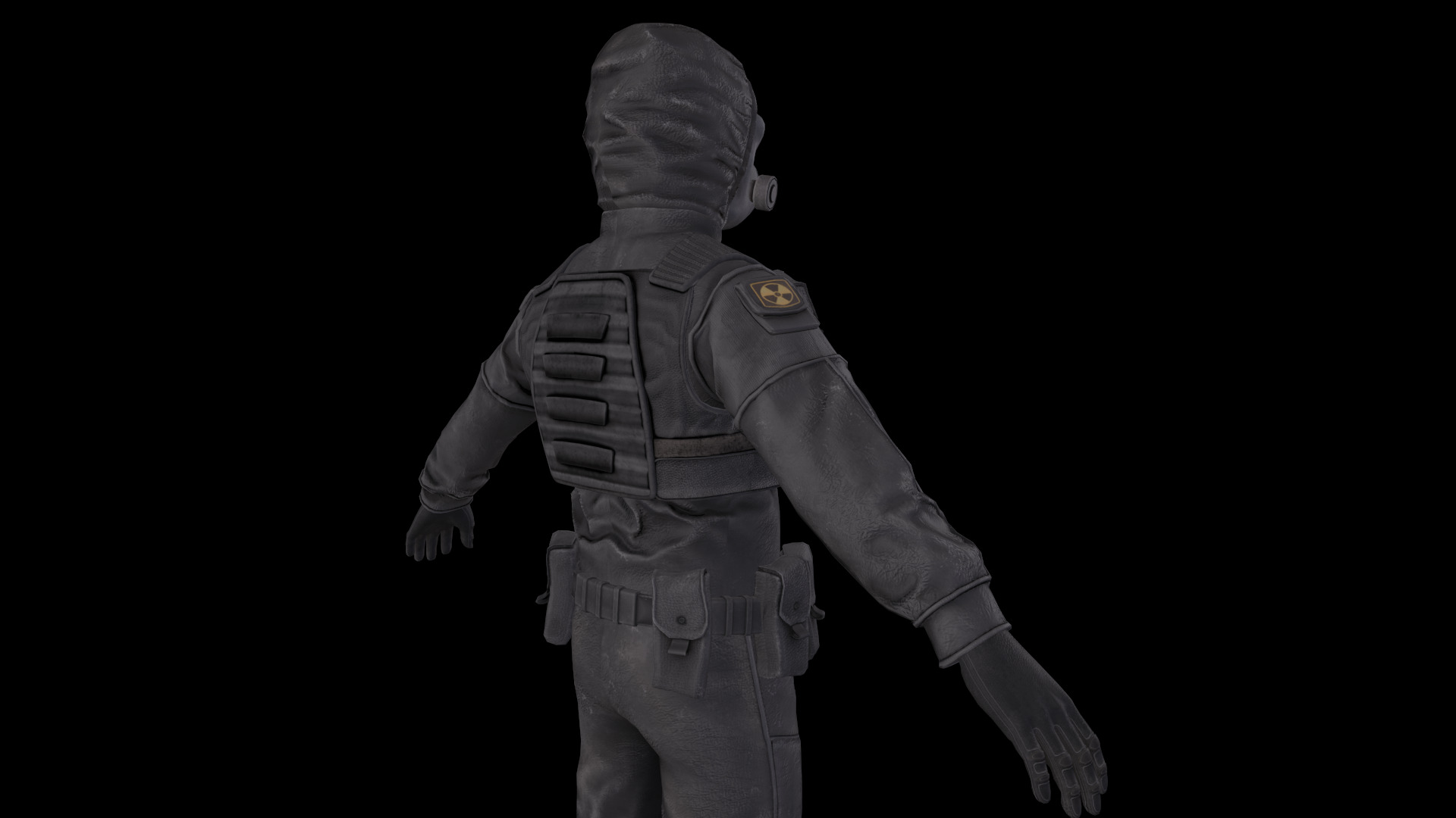 Postapocalypse stalker like outfit PBR Low-poly 3D model_5