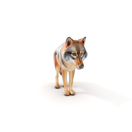 Realistic Wolf D Model Pack Low-poly 3D model