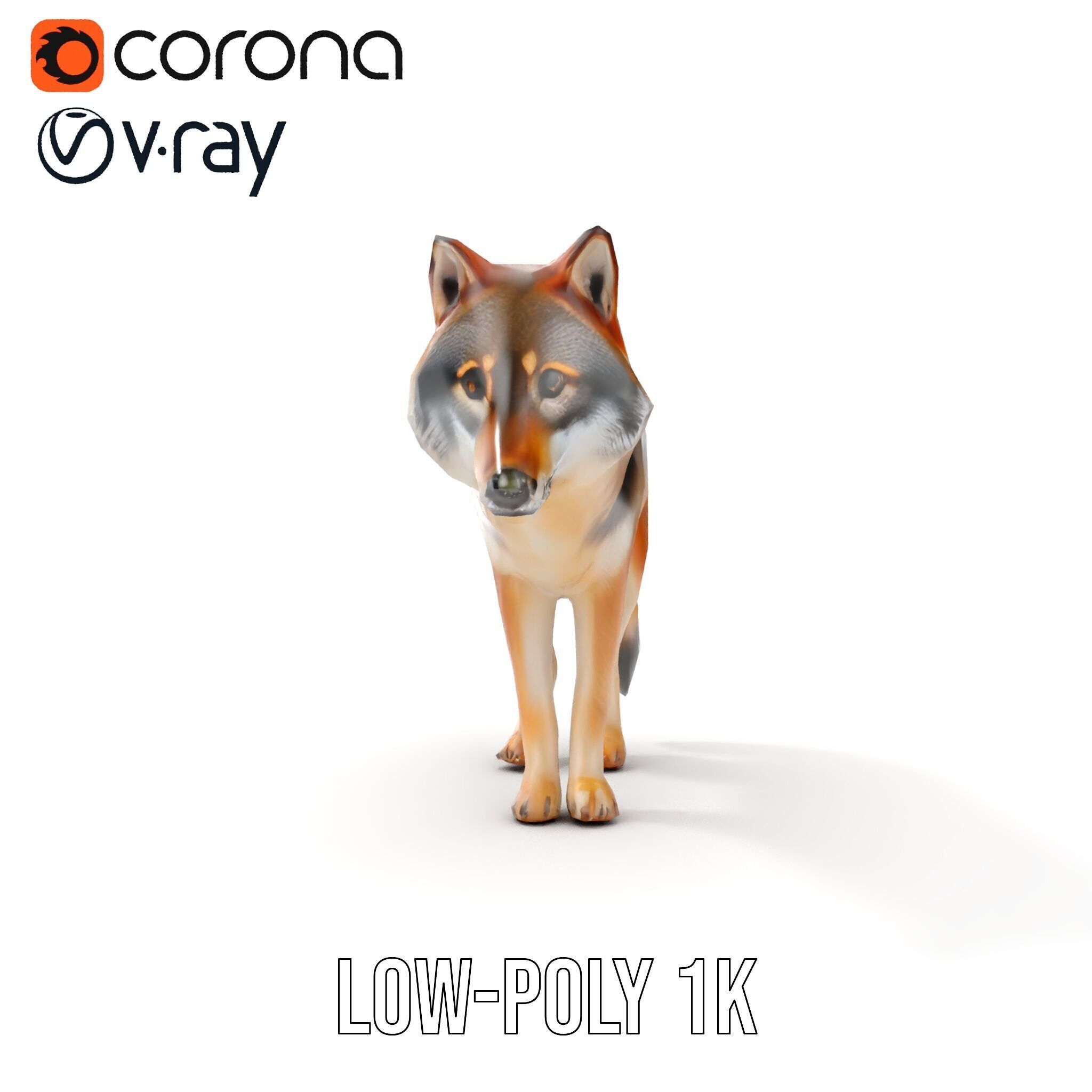 Realistic Wolf D Model Pack Low-poly 3D model_20