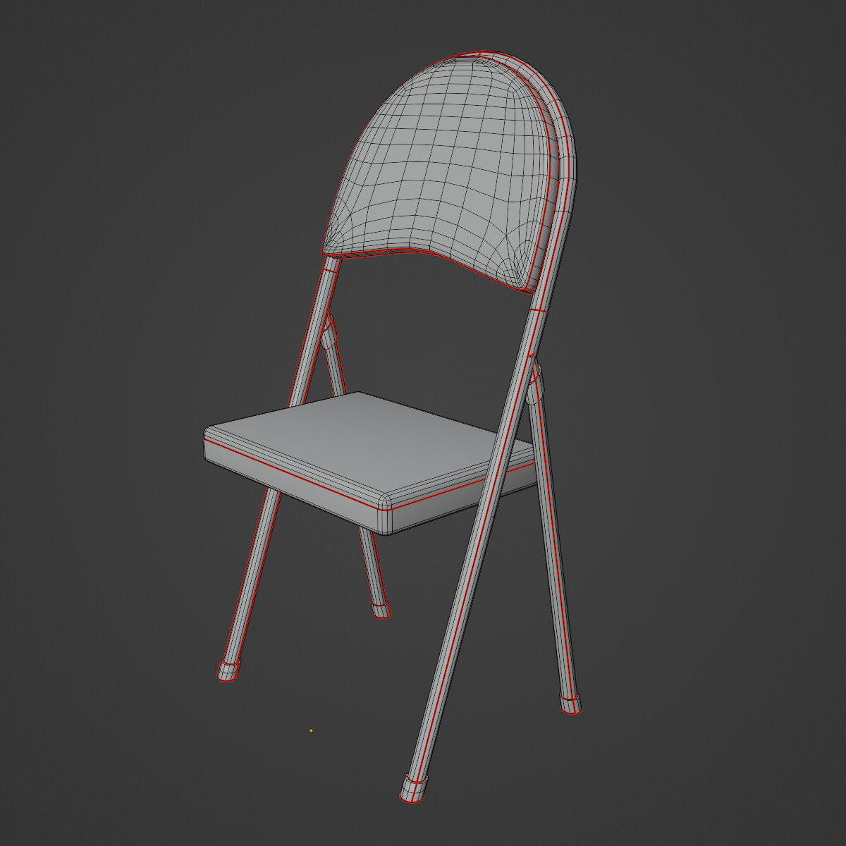 Folding Chair Set Low-poly 3D model_37