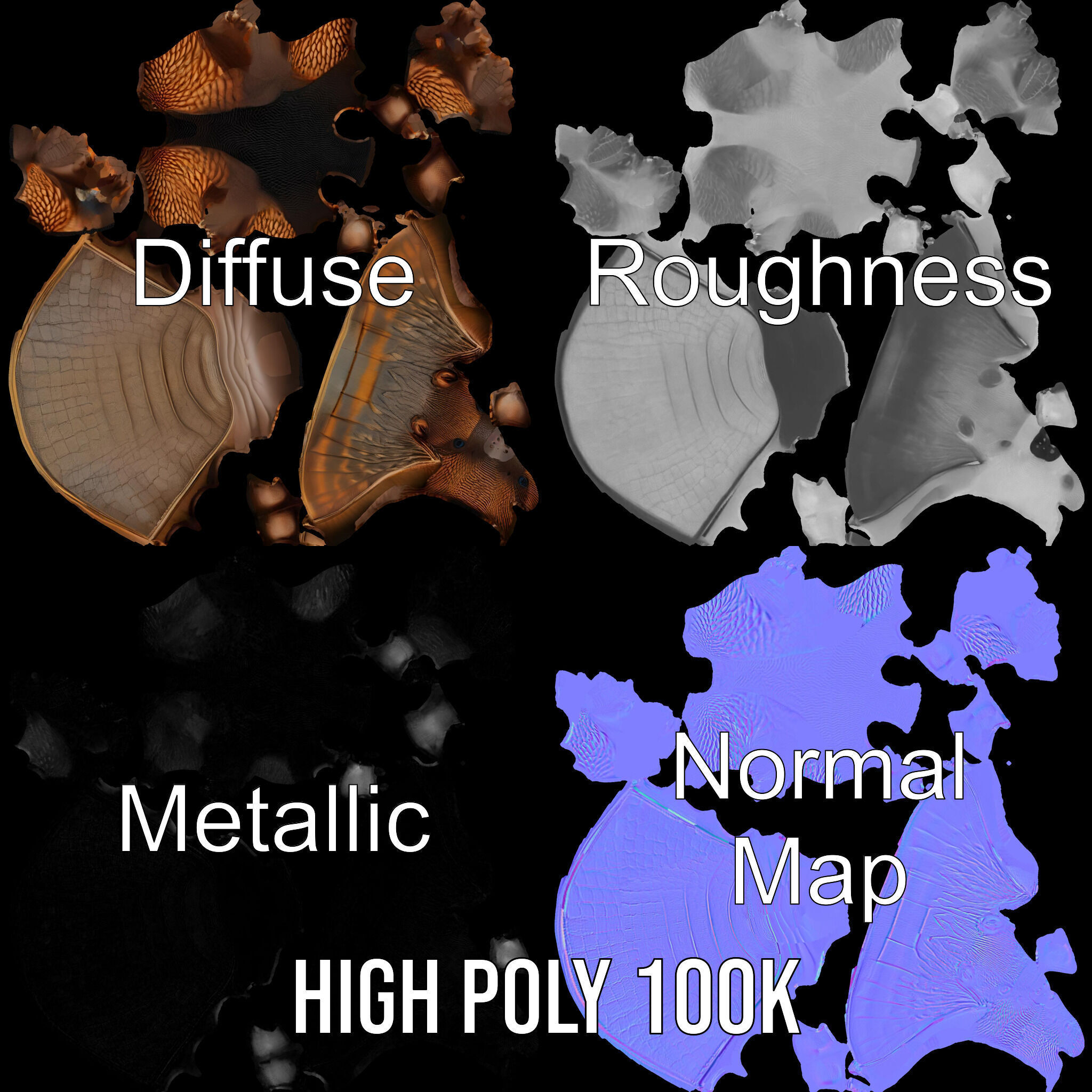 Armadillo Creature D Model Pack Low-poly 3D model_4