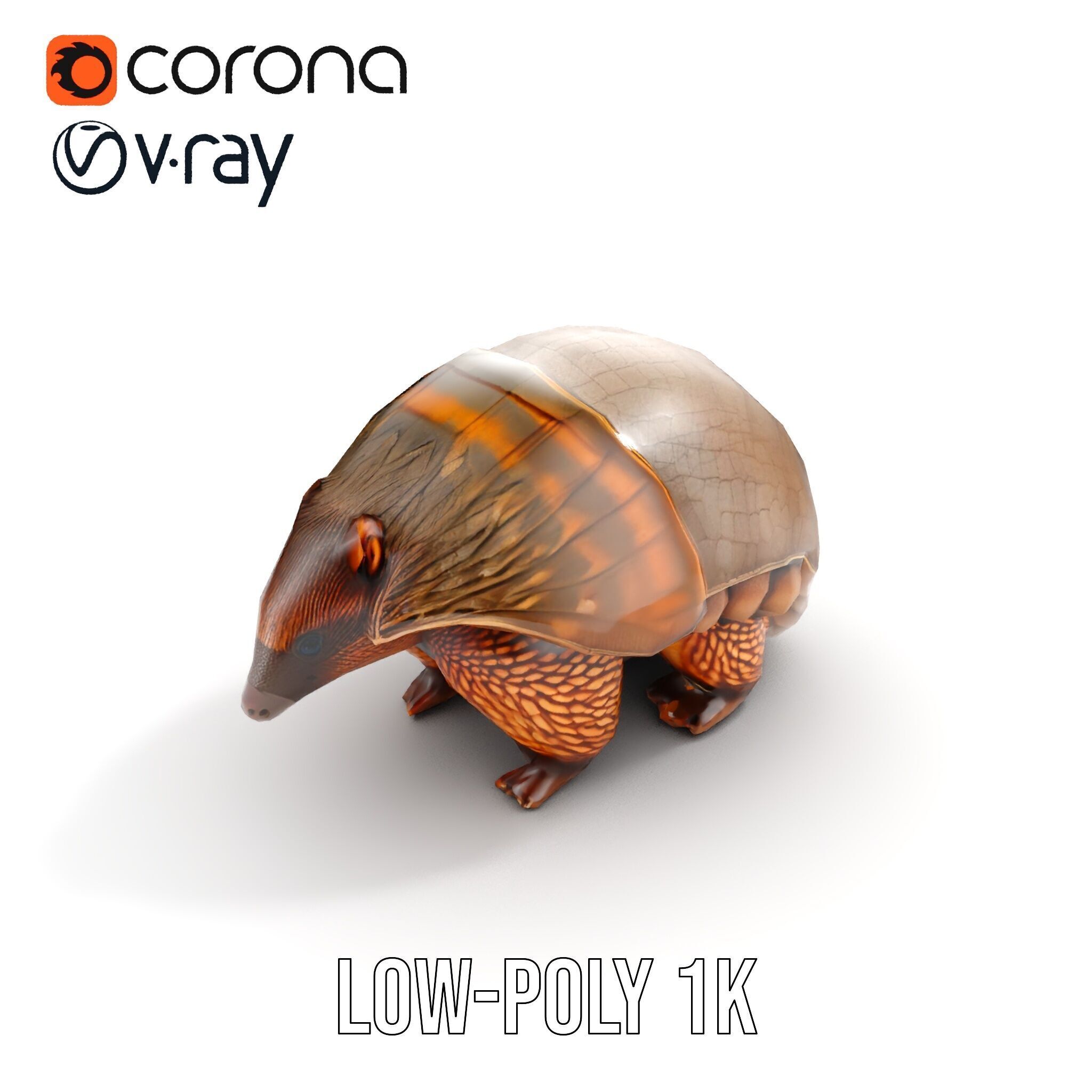 Armadillo Creature D Model Pack Low-poly 3D model_8