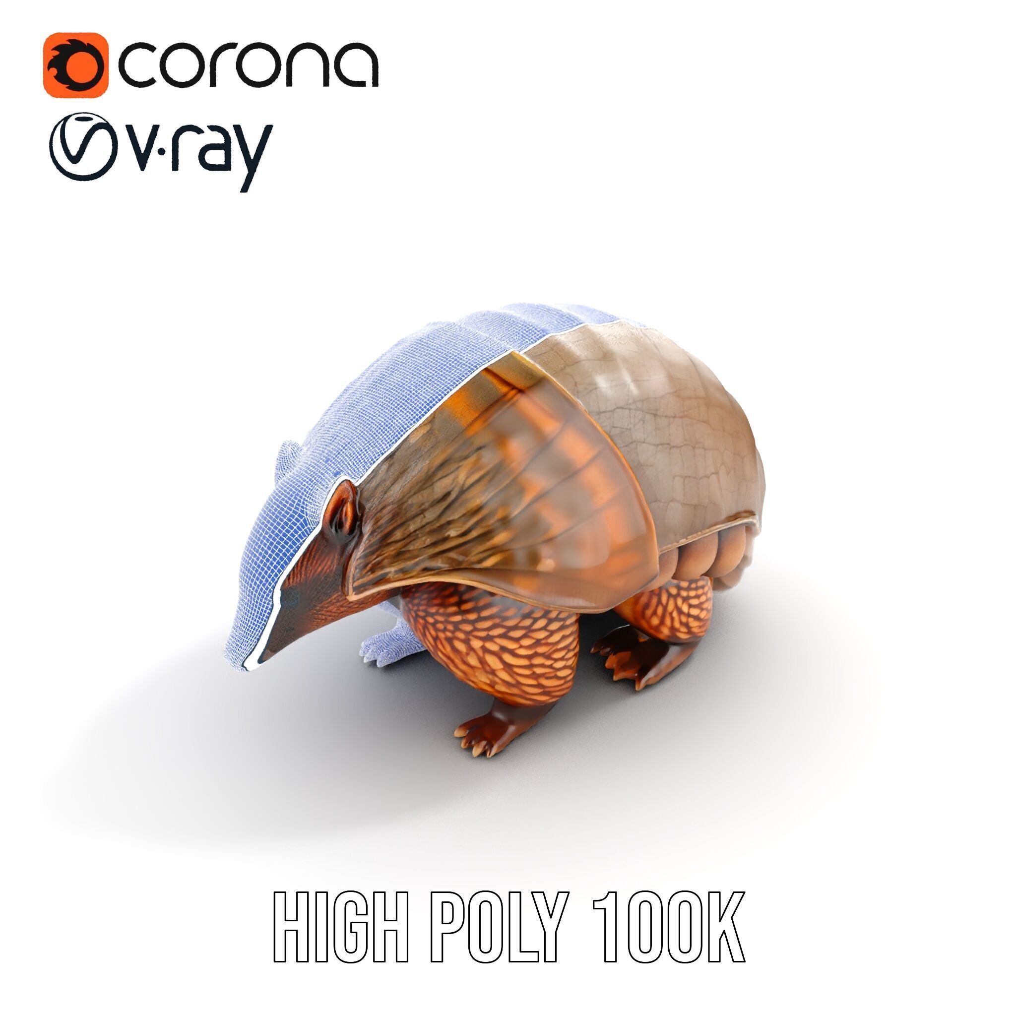 Armadillo Creature D Model Pack Low-poly 3D model_38