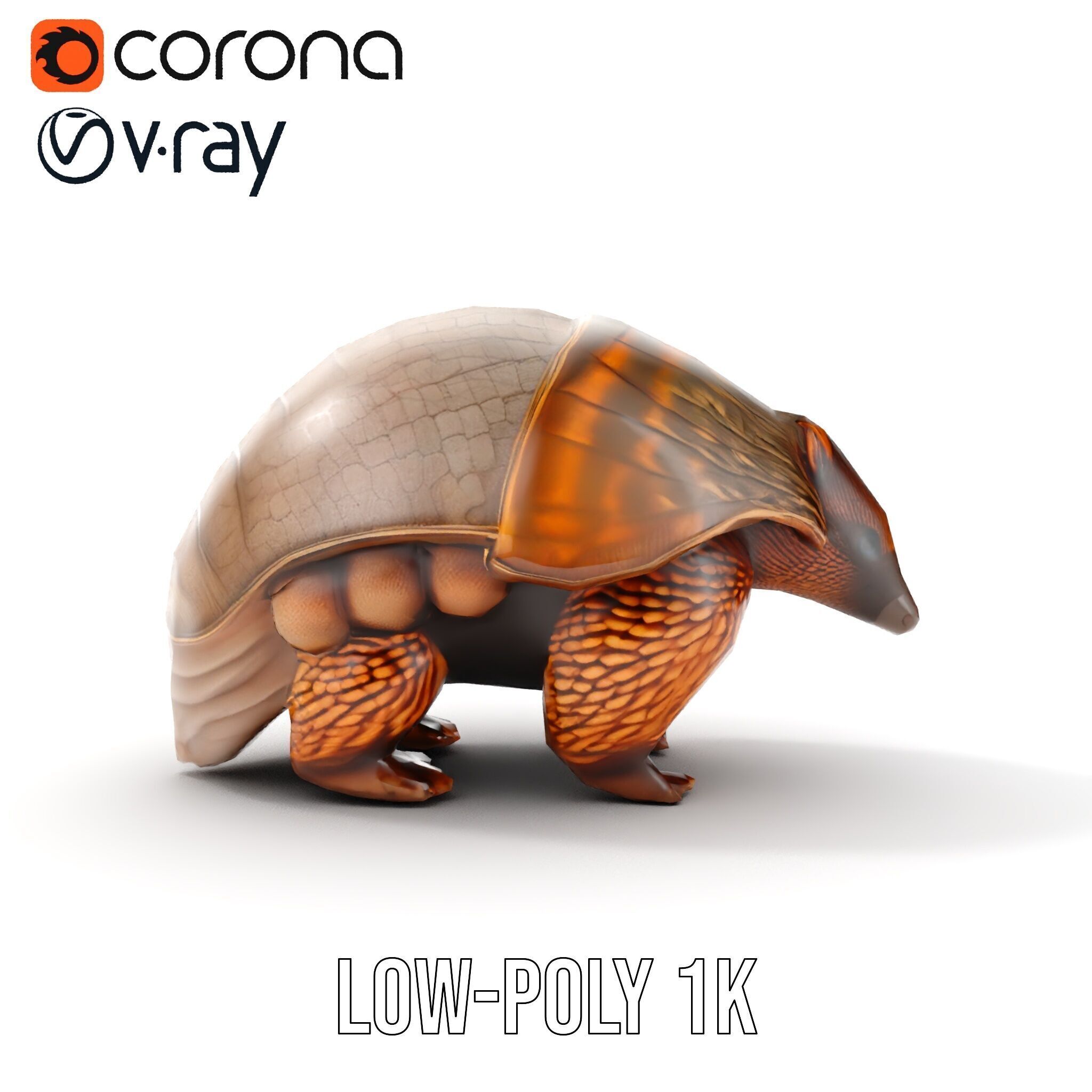Armadillo Creature D Model Pack Low-poly 3D model_17