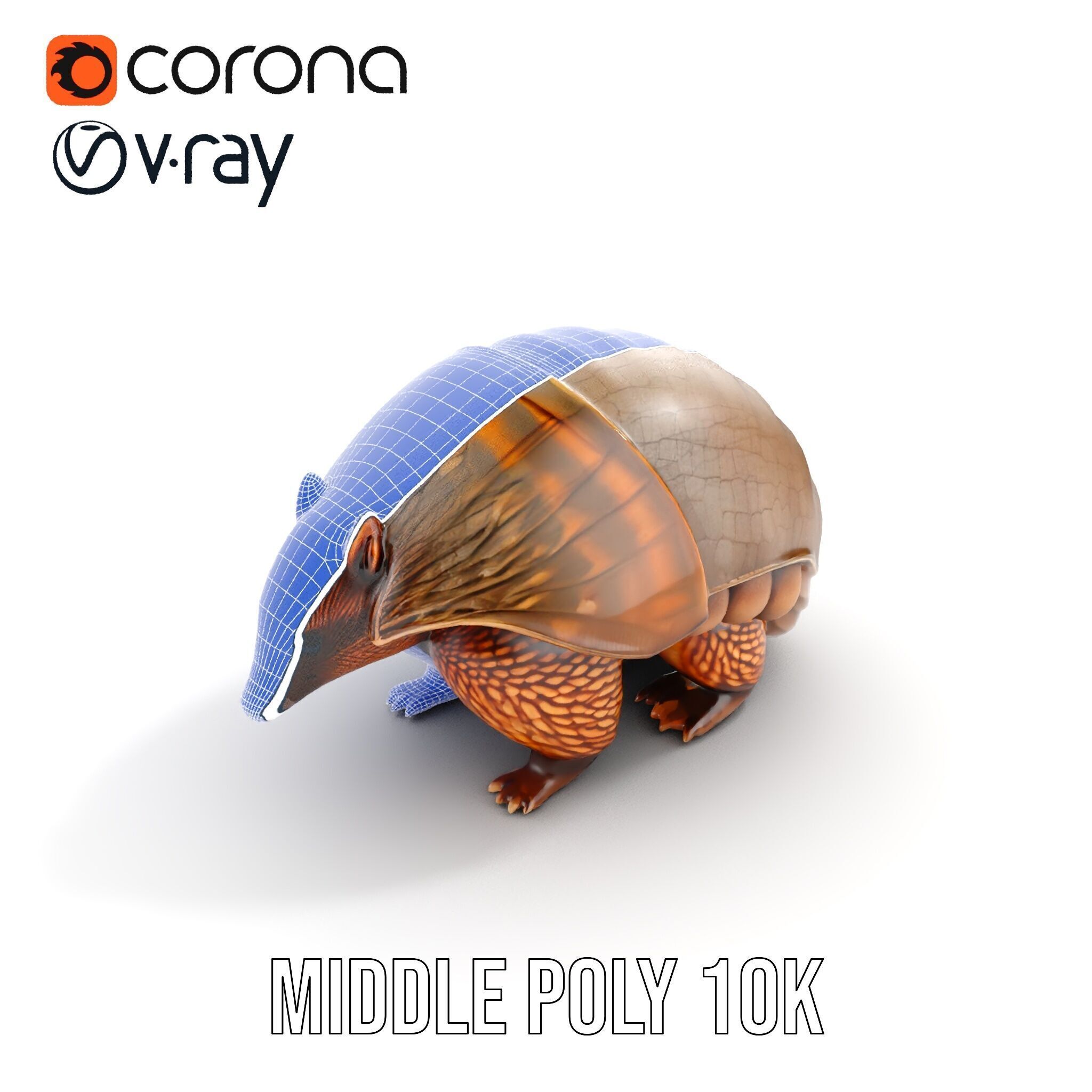 Armadillo Creature D Model Pack Low-poly 3D model_26