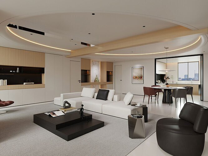 Contemporary Minimalist Apartment Interior 397 3D model