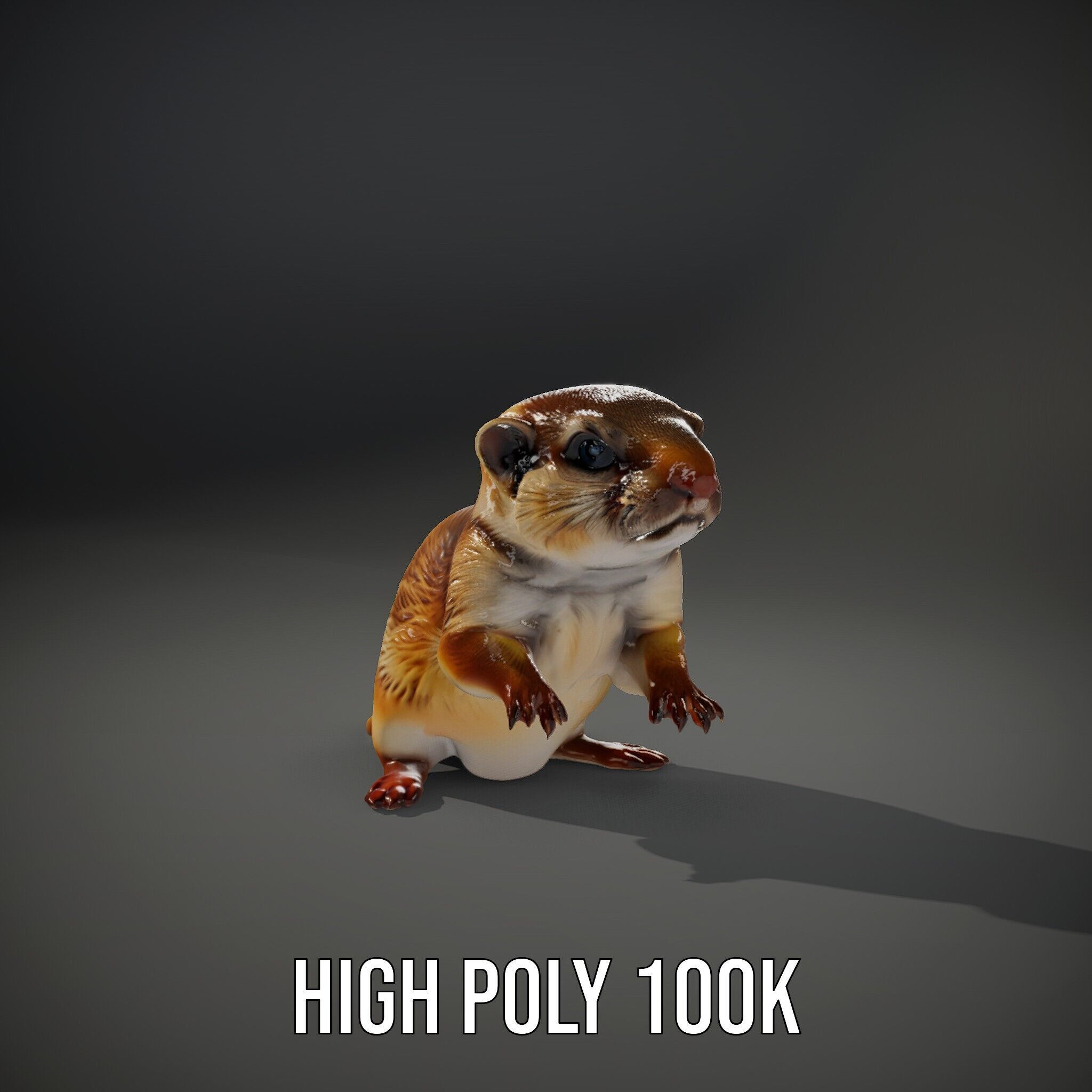 Furry Meerkat Model Pack with Detailed Textures Low-poly 3D model_15