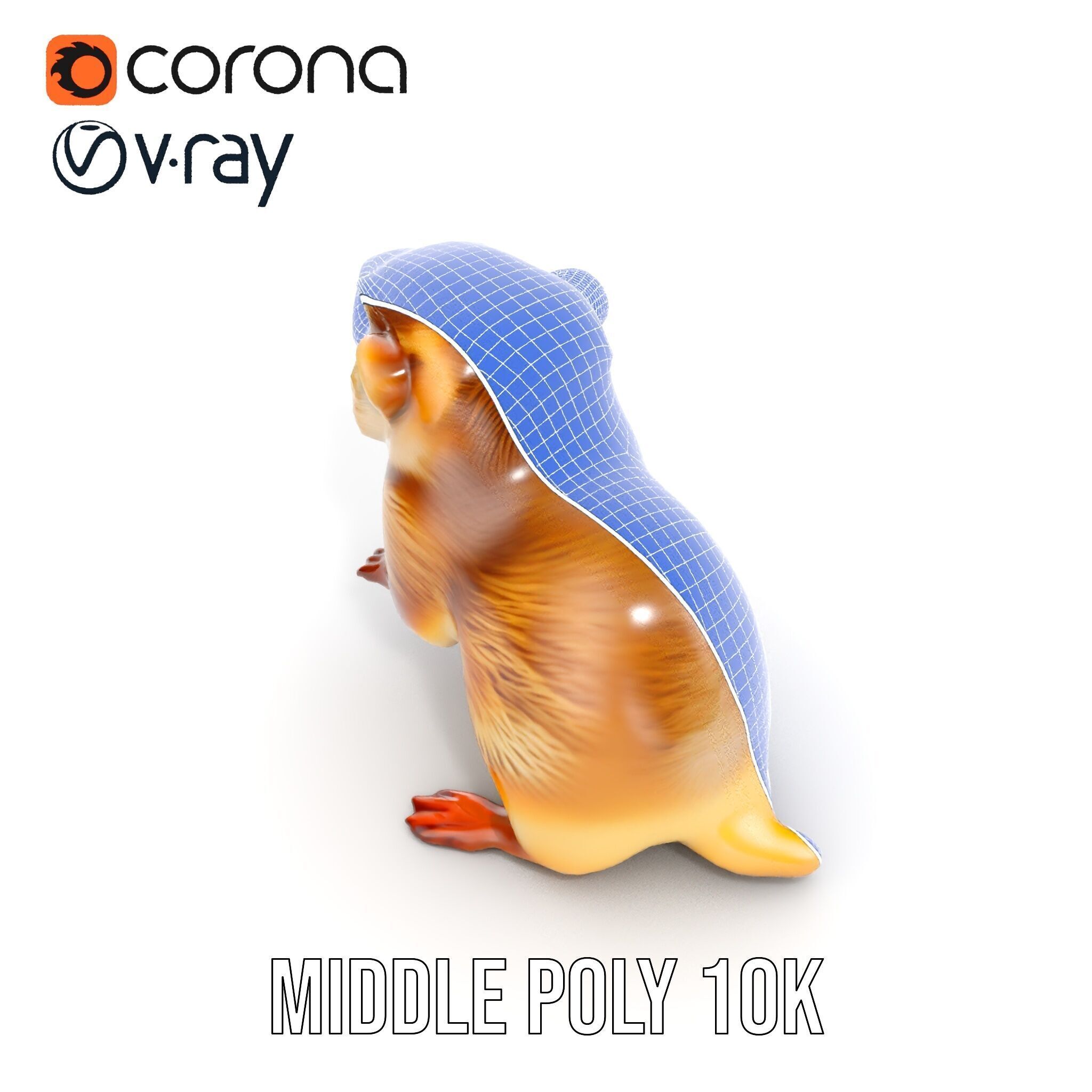 Furry Meerkat Model Pack with Detailed Textures Low-poly 3D model_16