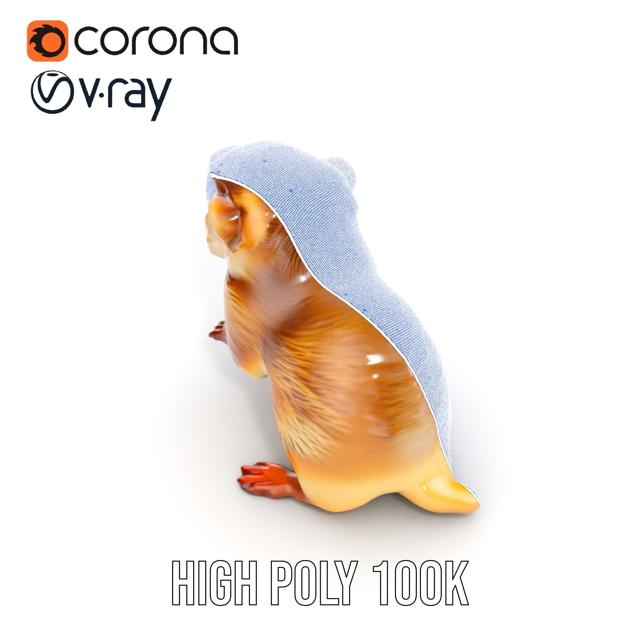 Furry Meerkat Model Pack with Detailed Textures Low-poly 3D model_33