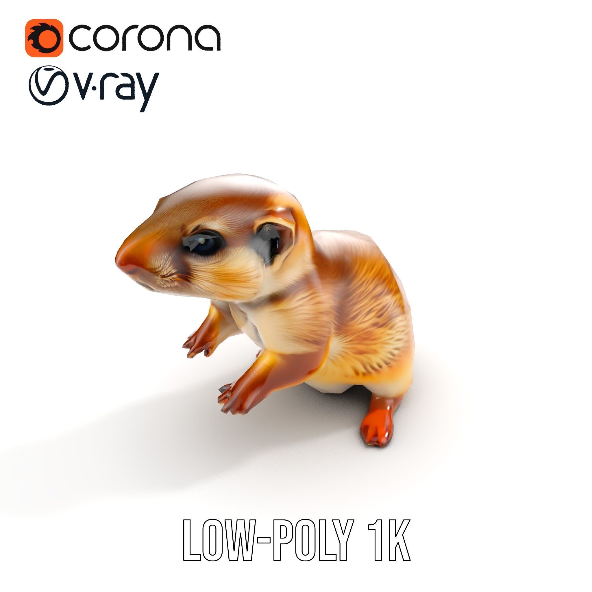 Furry Meerkat Model Pack with Detailed Textures Low-poly 3D model_11