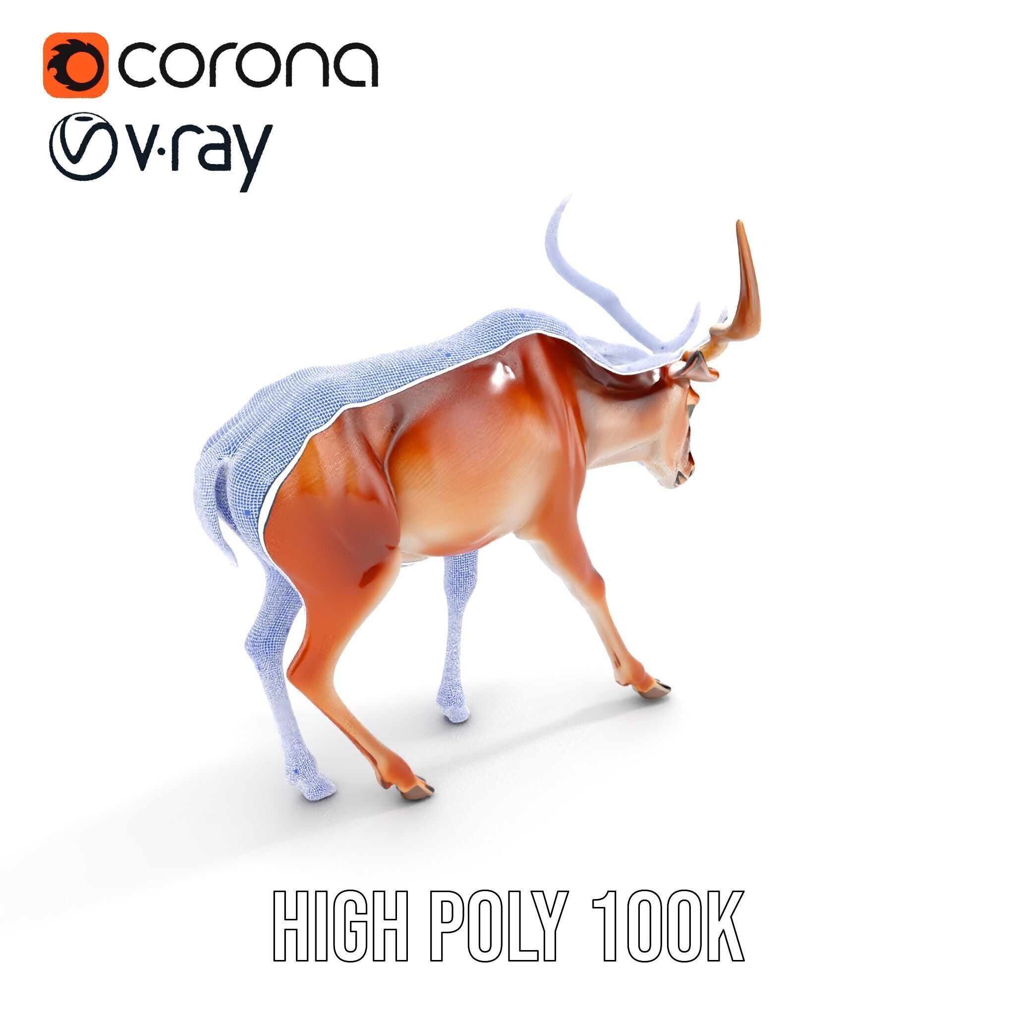 Elegant Buck Model Pack for Realistic Wildlife Scenes Low-poly 3D model_29