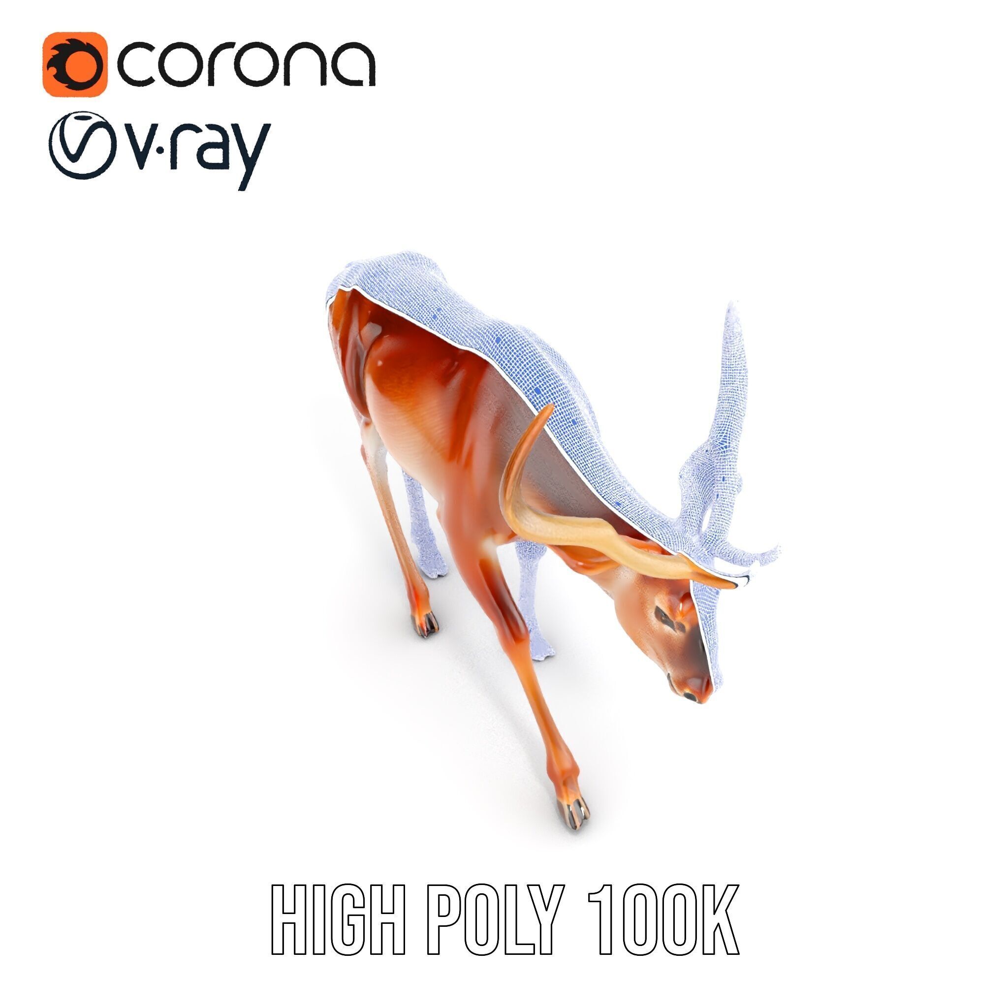 Elegant Buck Model Pack for Realistic Wildlife Scenes Low-poly 3D model_36