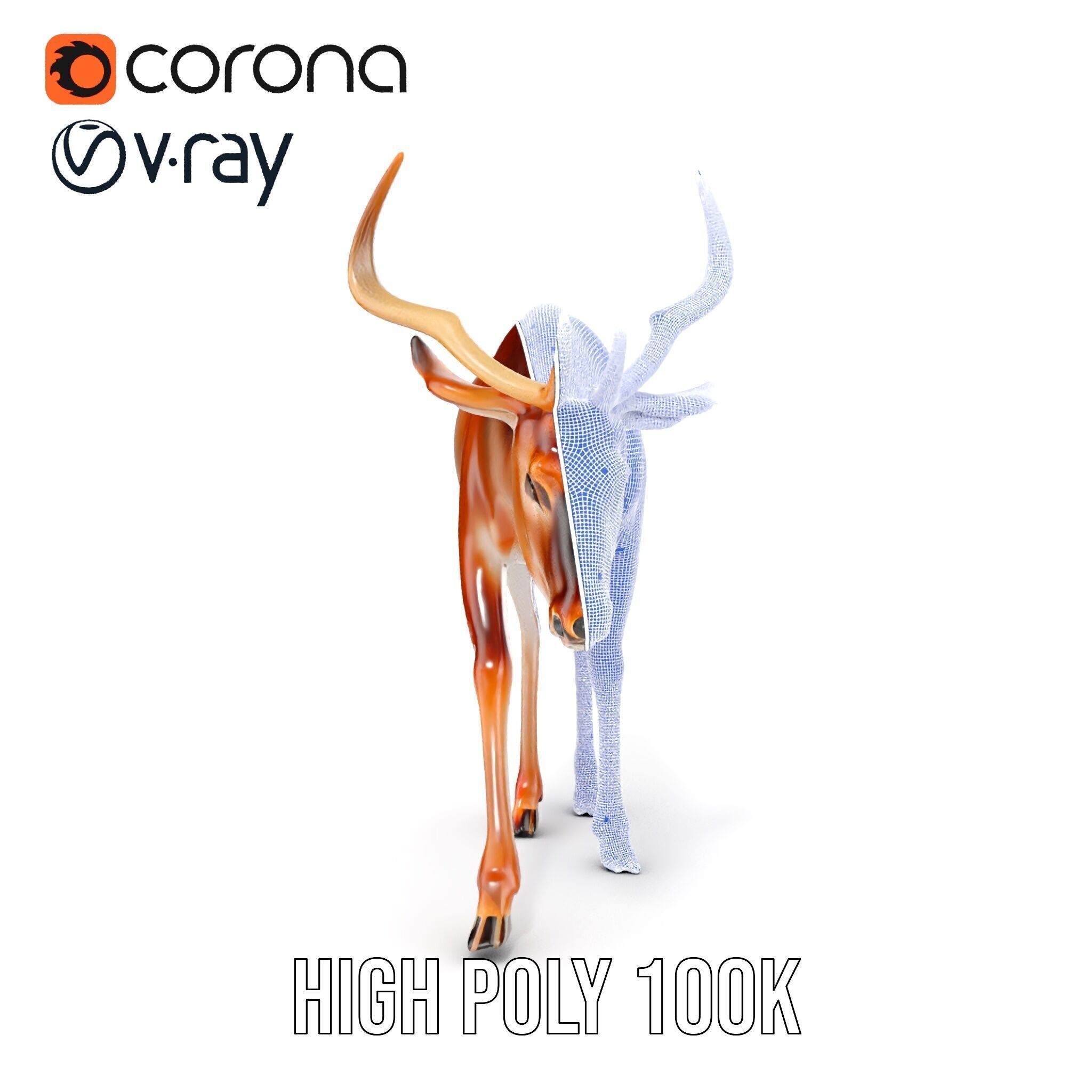 Elegant Buck Model Pack for Realistic Wildlife Scenes Low-poly 3D model_38