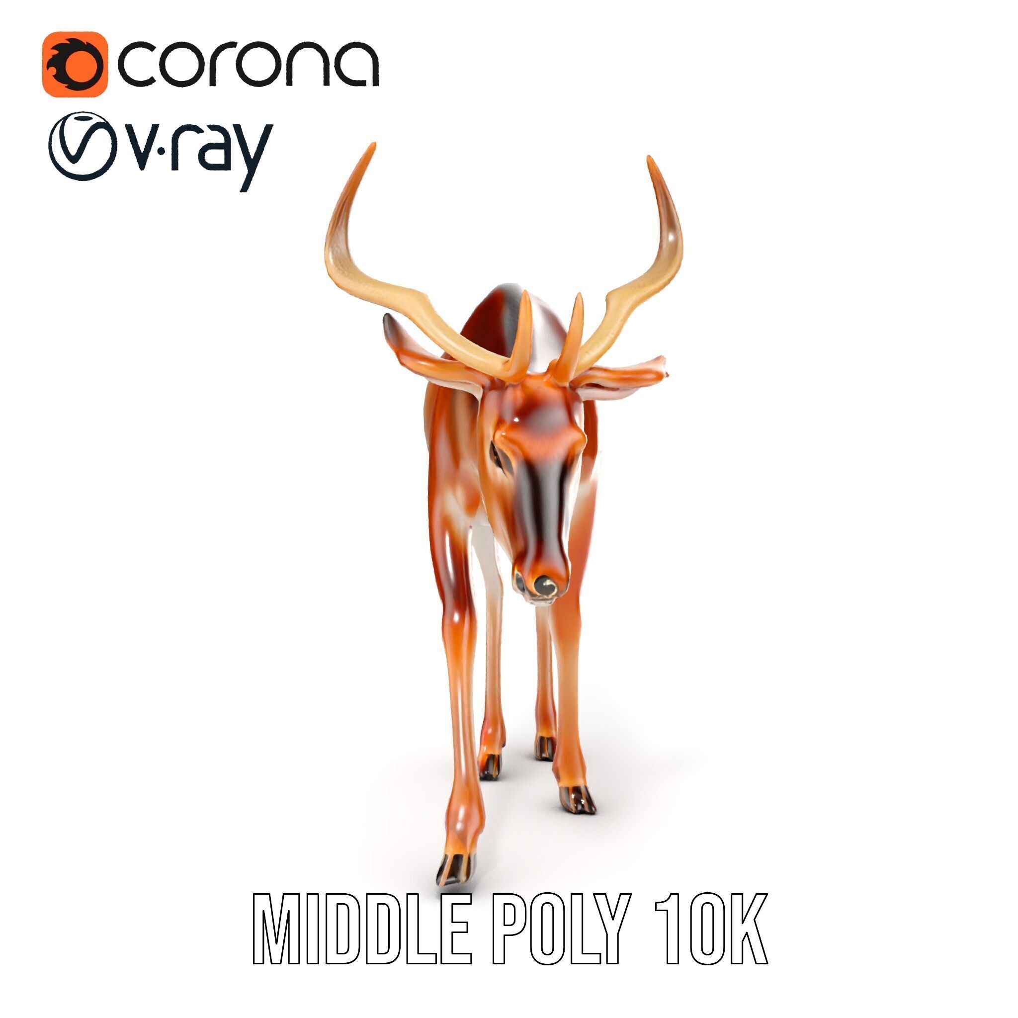 Elegant Buck Model Pack for Realistic Wildlife Scenes Low-poly 3D model_19