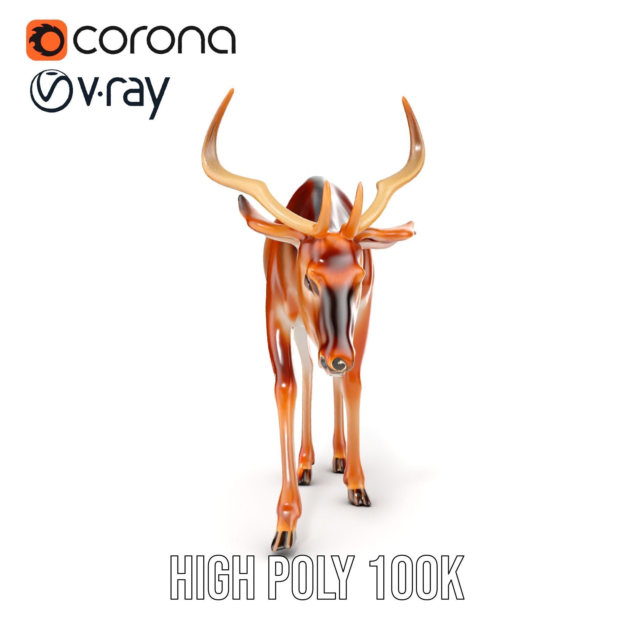 Elegant Buck Model Pack for Realistic Wildlife Scenes Low-poly 3D model_32