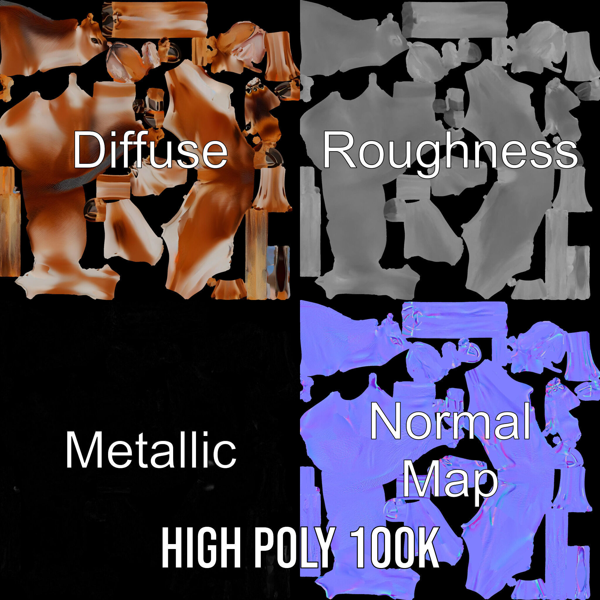 Elegant Buck Model Pack for Realistic Wildlife Scenes Low-poly 3D model_3