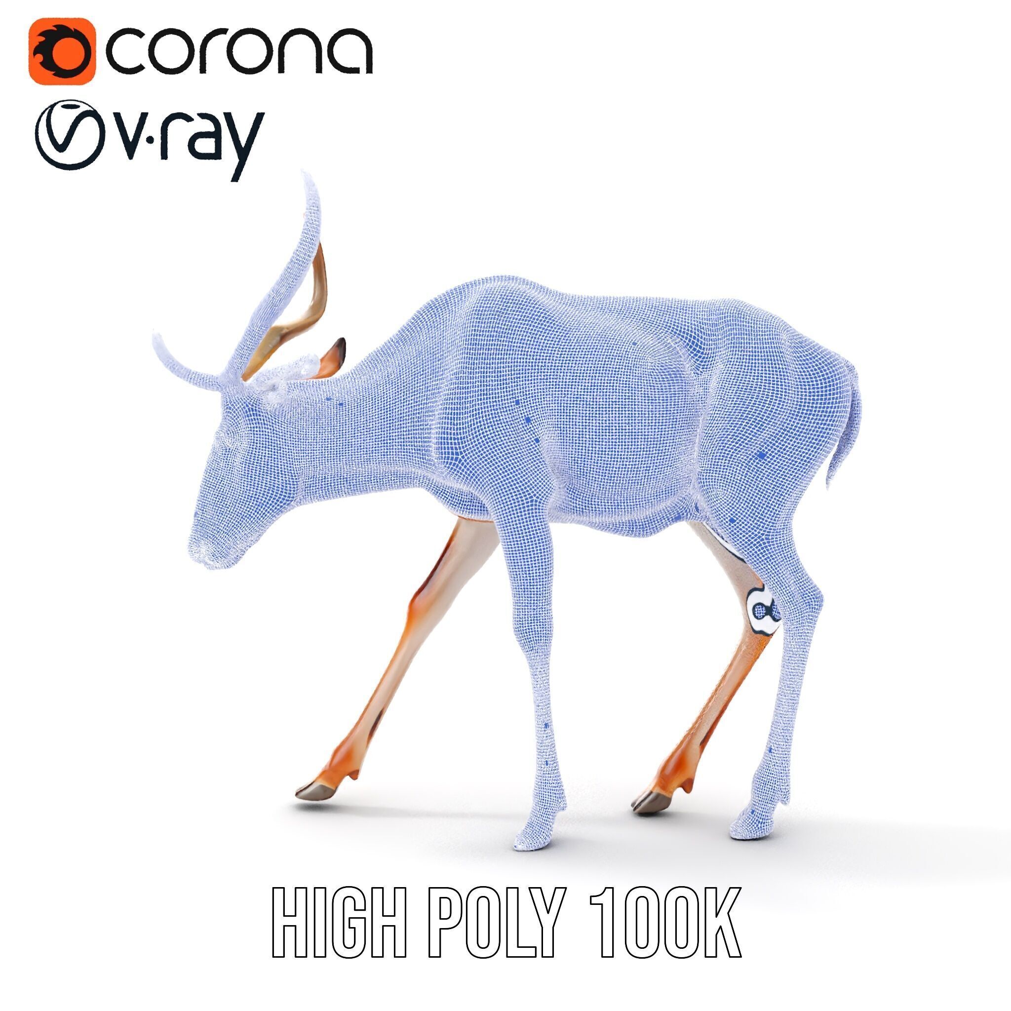 Elegant Buck Model Pack for Realistic Wildlife Scenes Low-poly 3D model_37