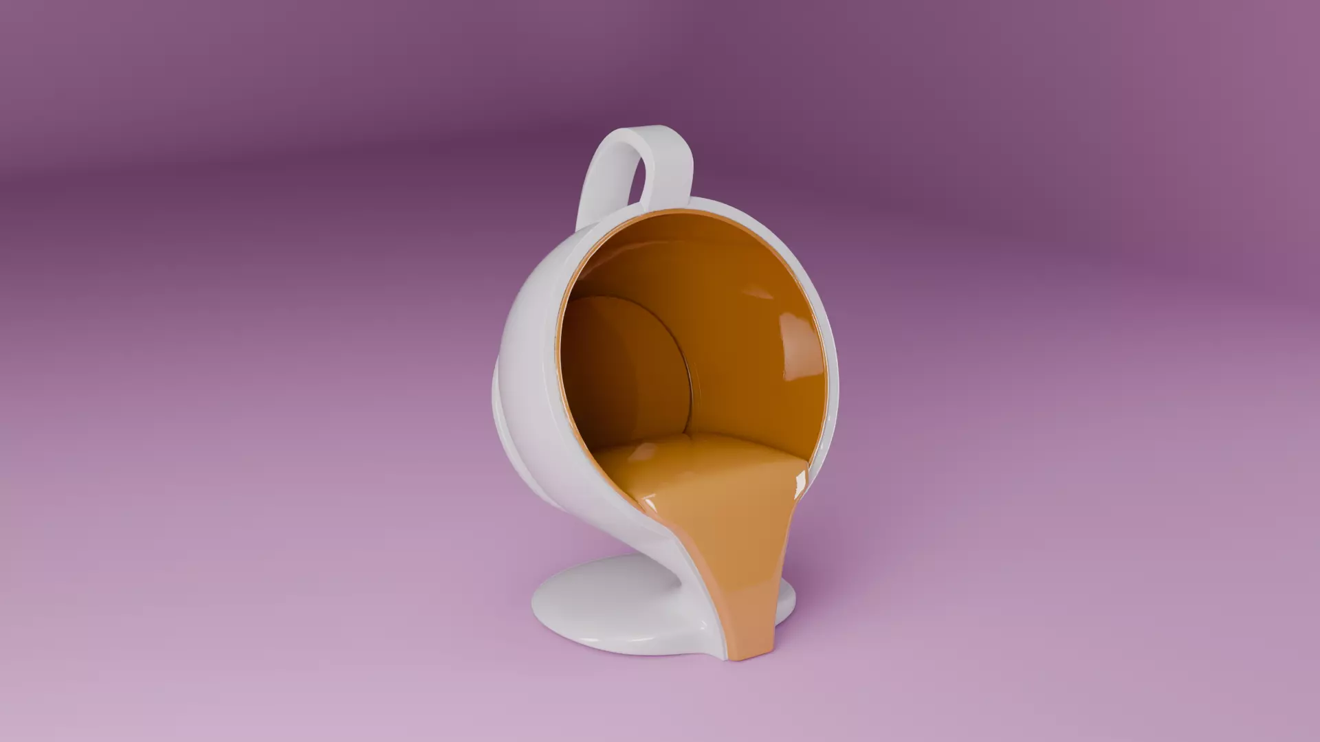 Coffee Pour Throne Mug-Shaped Chair with Liquid Flow Seat 3D print model