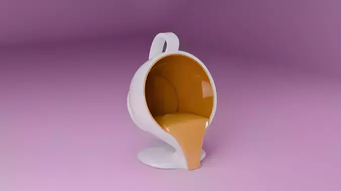 Coffee Pour Throne  Mug-Shaped Chair with Liquid Flow Seat
