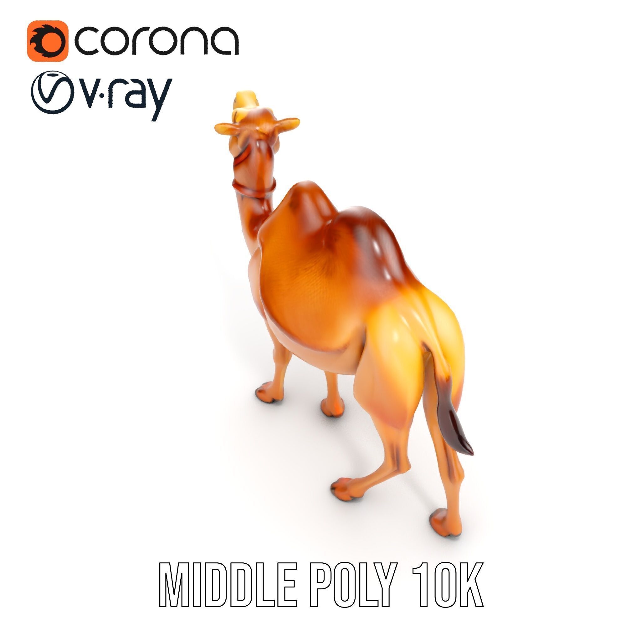 D Camel Model Pack with Detailed Fur Texture Low-poly 3D model_18