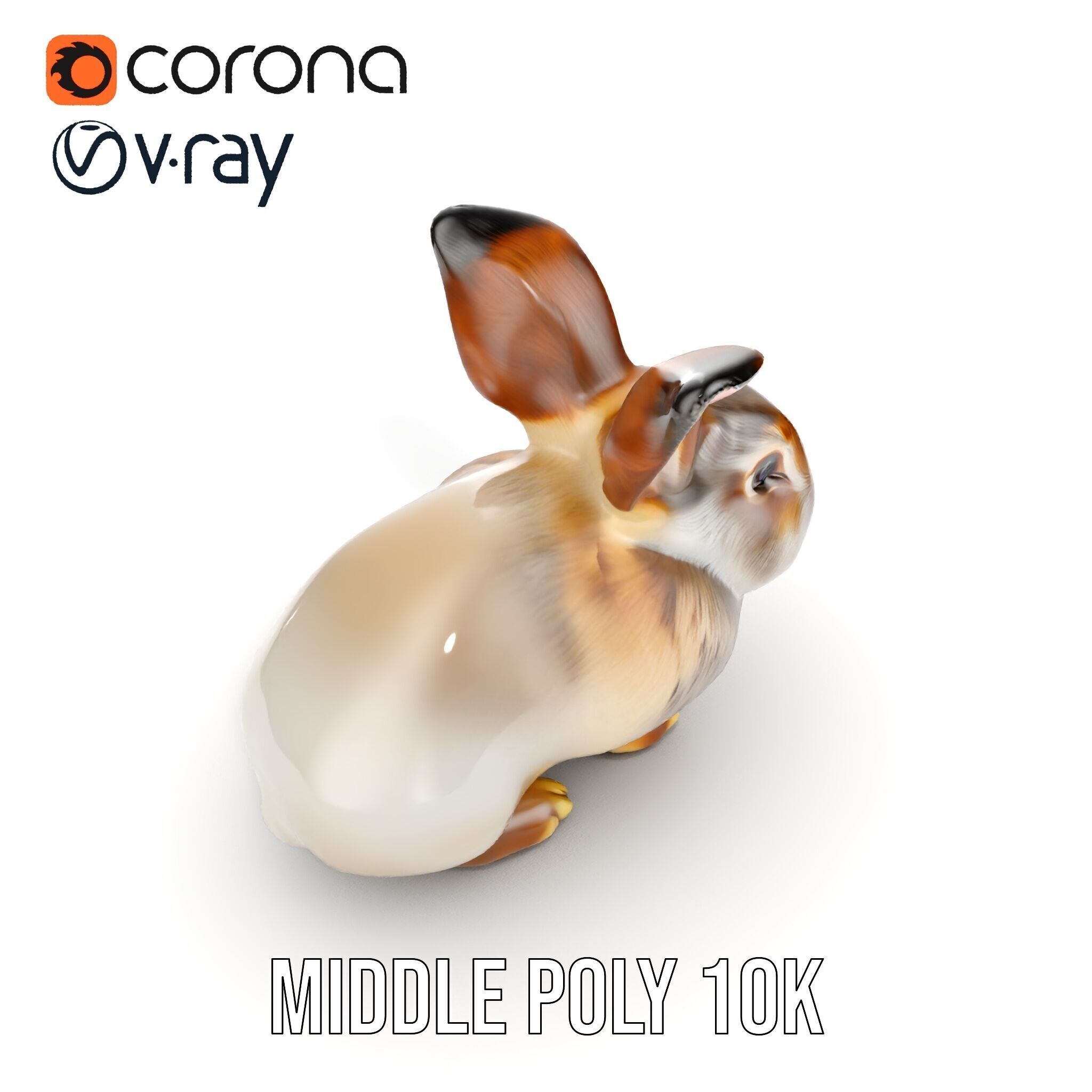 Realistic Rabbit Model Pack for D Rendering  Game Engines Low-poly 3D model_9