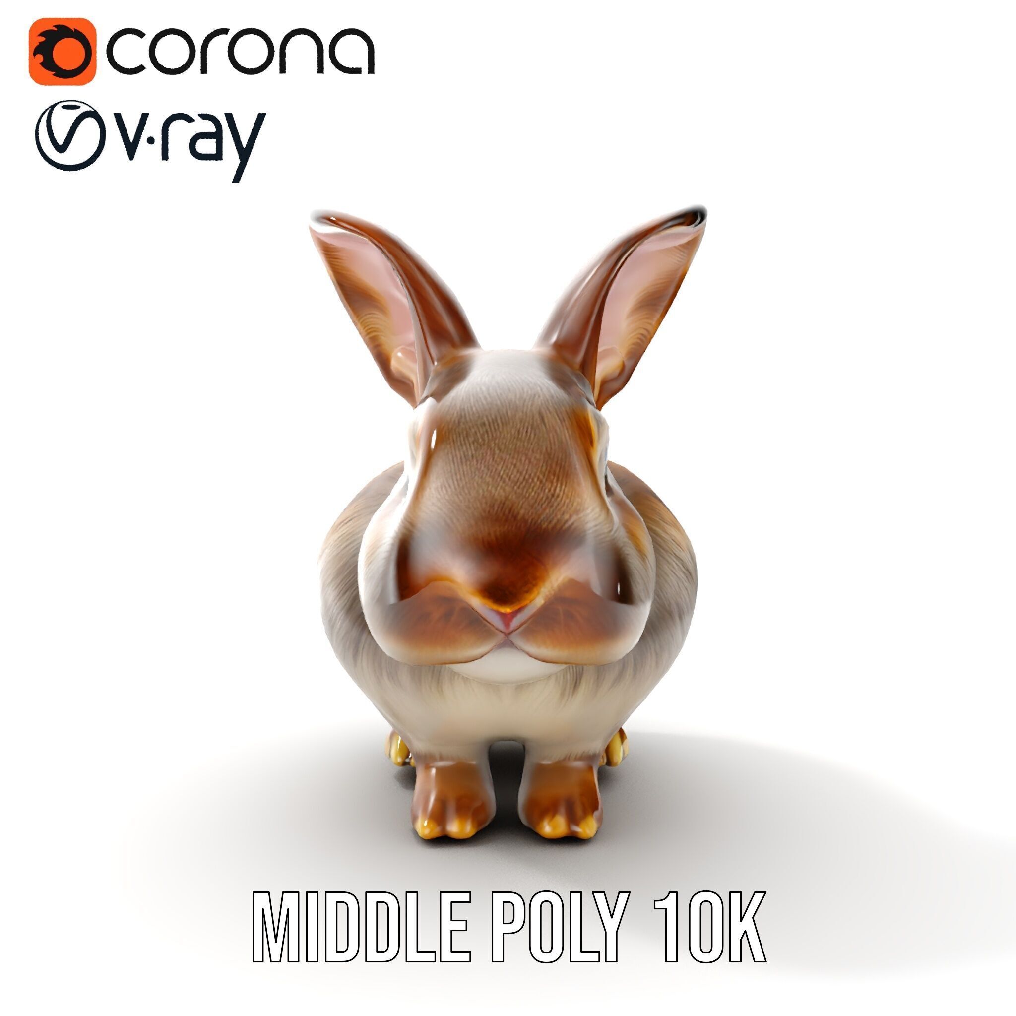 Realistic Rabbit Model Pack for D Rendering  Game Engines Low-poly 3D model_12