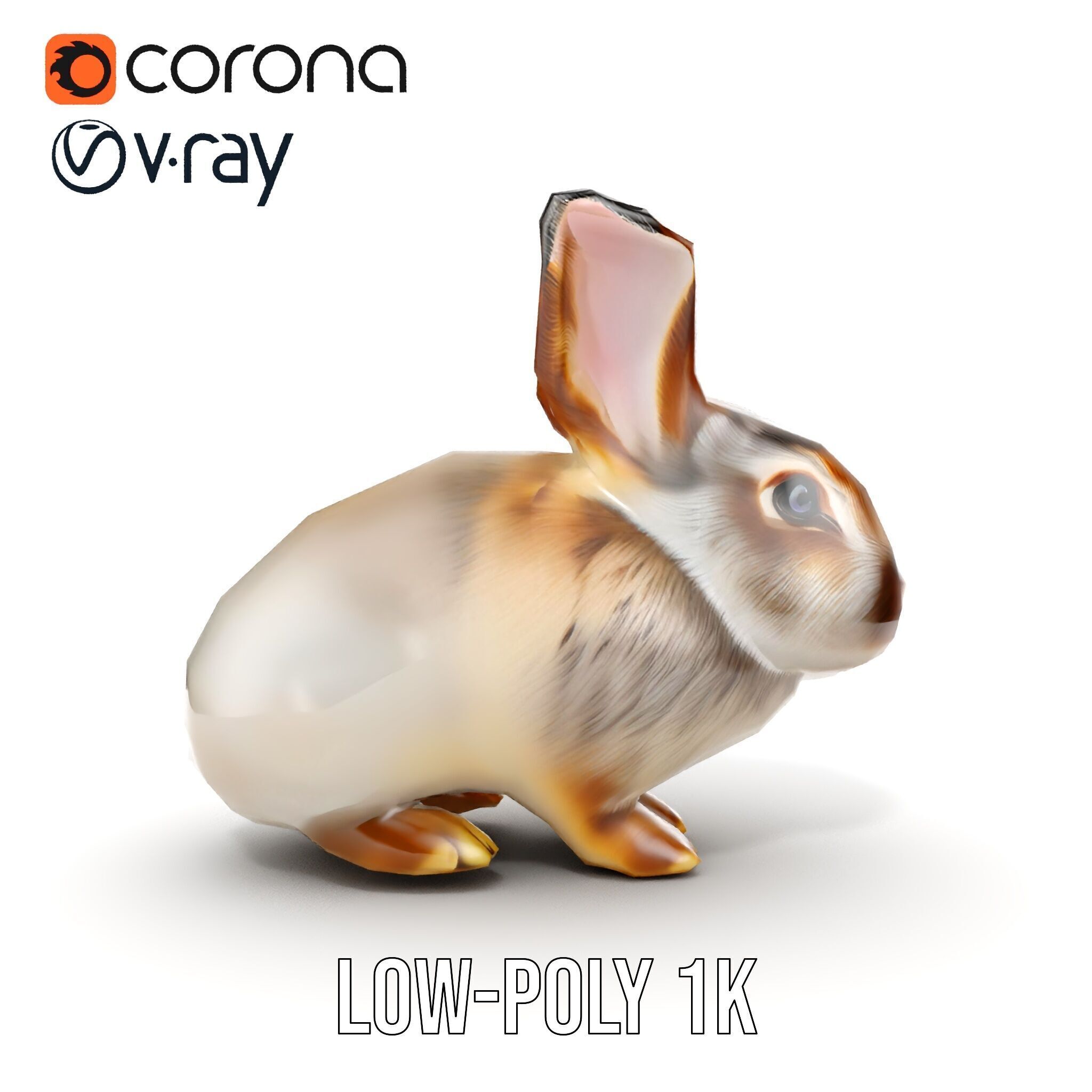 Realistic Rabbit Model Pack for D Rendering  Game Engines Low-poly 3D model_18