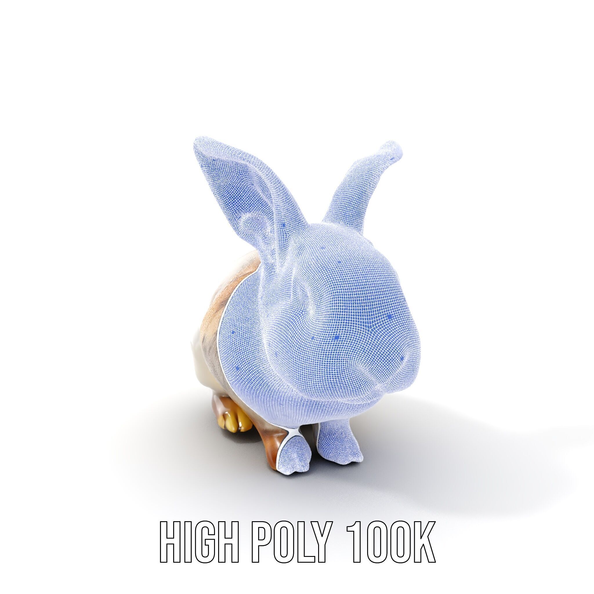 Realistic Rabbit Model Pack for D Rendering  Game Engines Low-poly 3D model_4