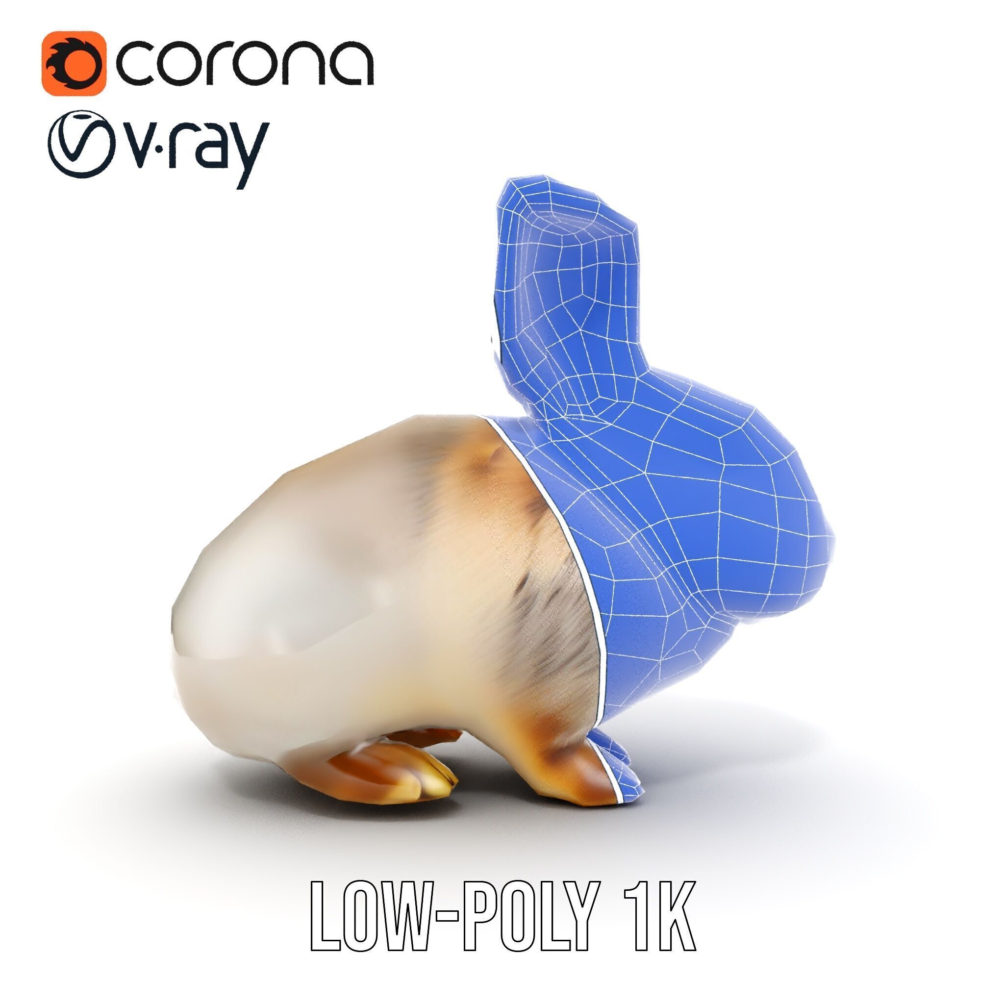 Realistic Rabbit Model Pack for D Rendering  Game Engines Low-poly 3D model_31