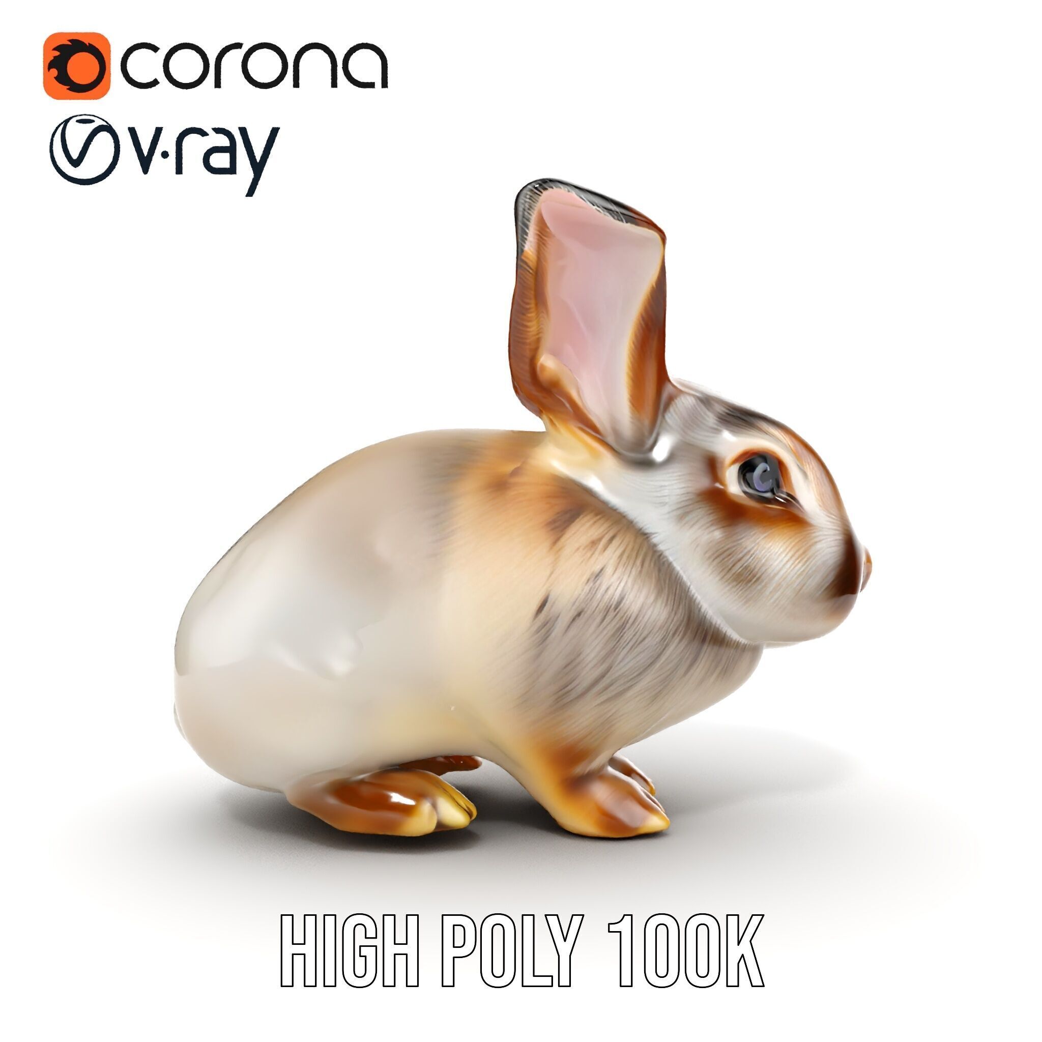Realistic Rabbit Model Pack for D Rendering  Game Engines Low-poly 3D model_29