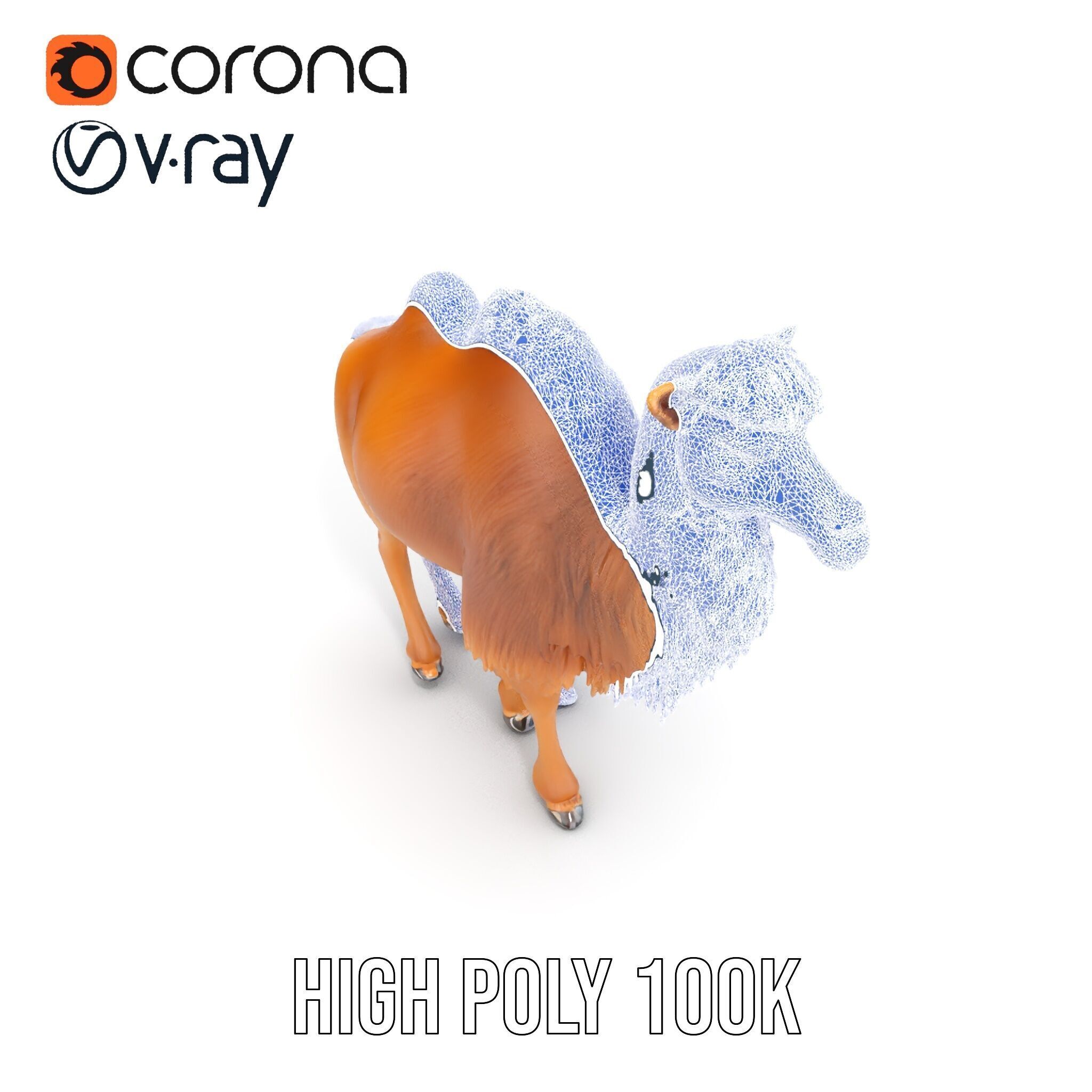 Bactrian Camel Model Pack with Detailed Fur Low-poly 3D model_39