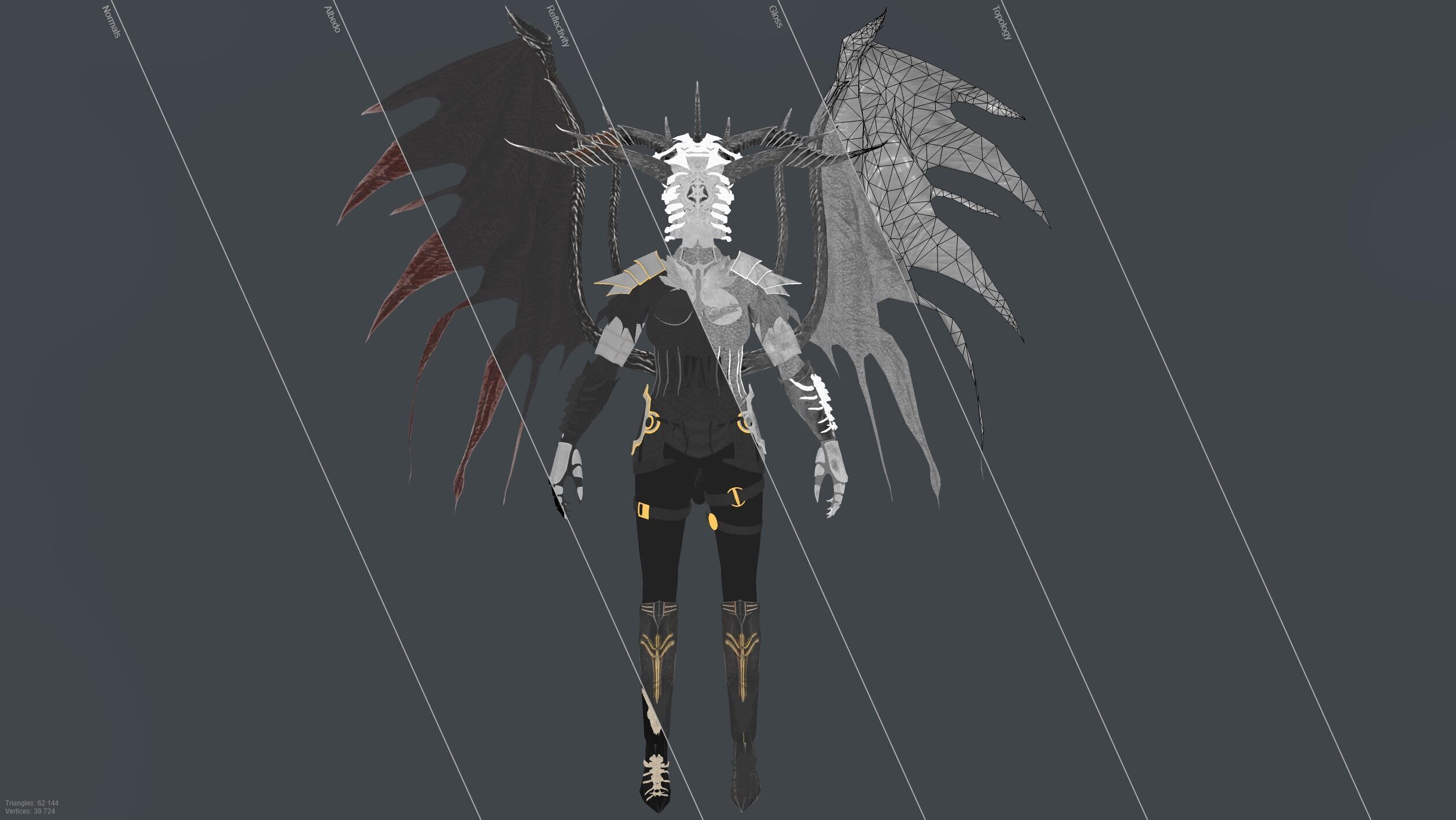 Dark Princess Low-poly 3D model_12