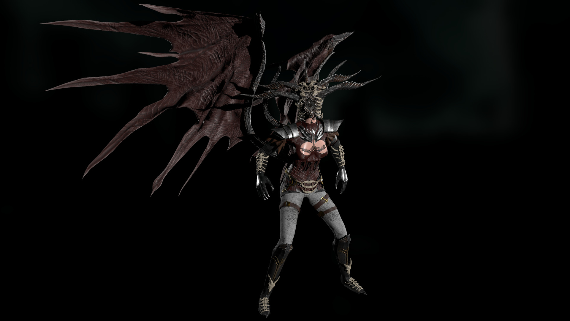 Dark Princess Low-poly 3D model_3