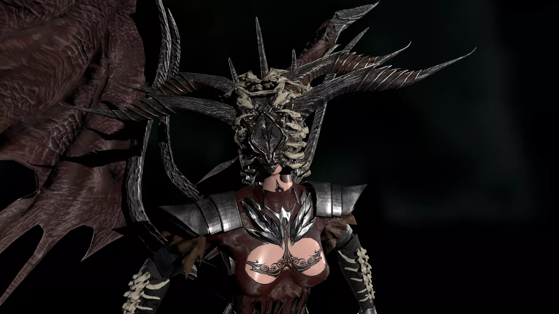 Dark Princess Low-poly 3D model_0