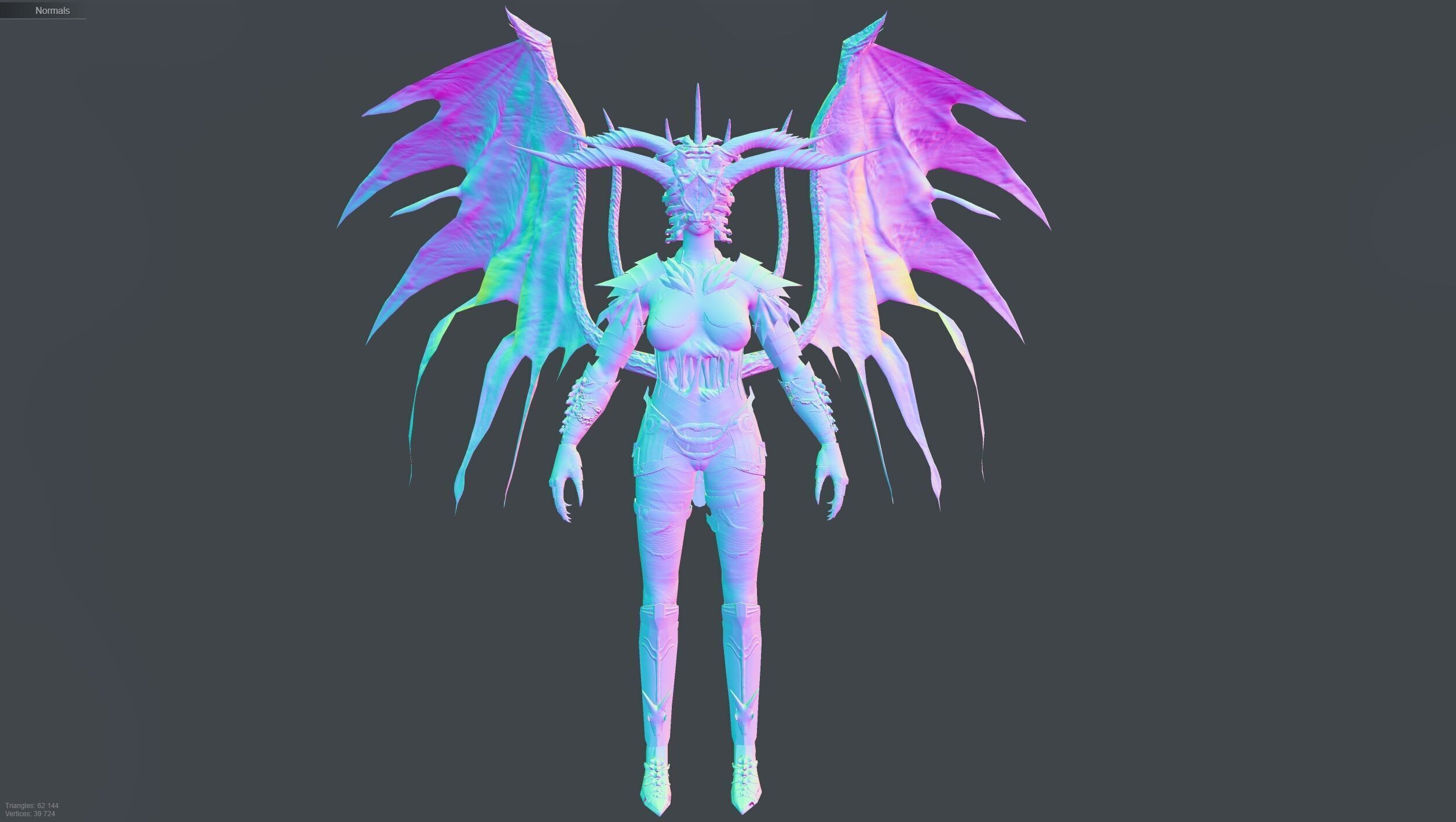 Dark Princess Low-poly 3D model_13