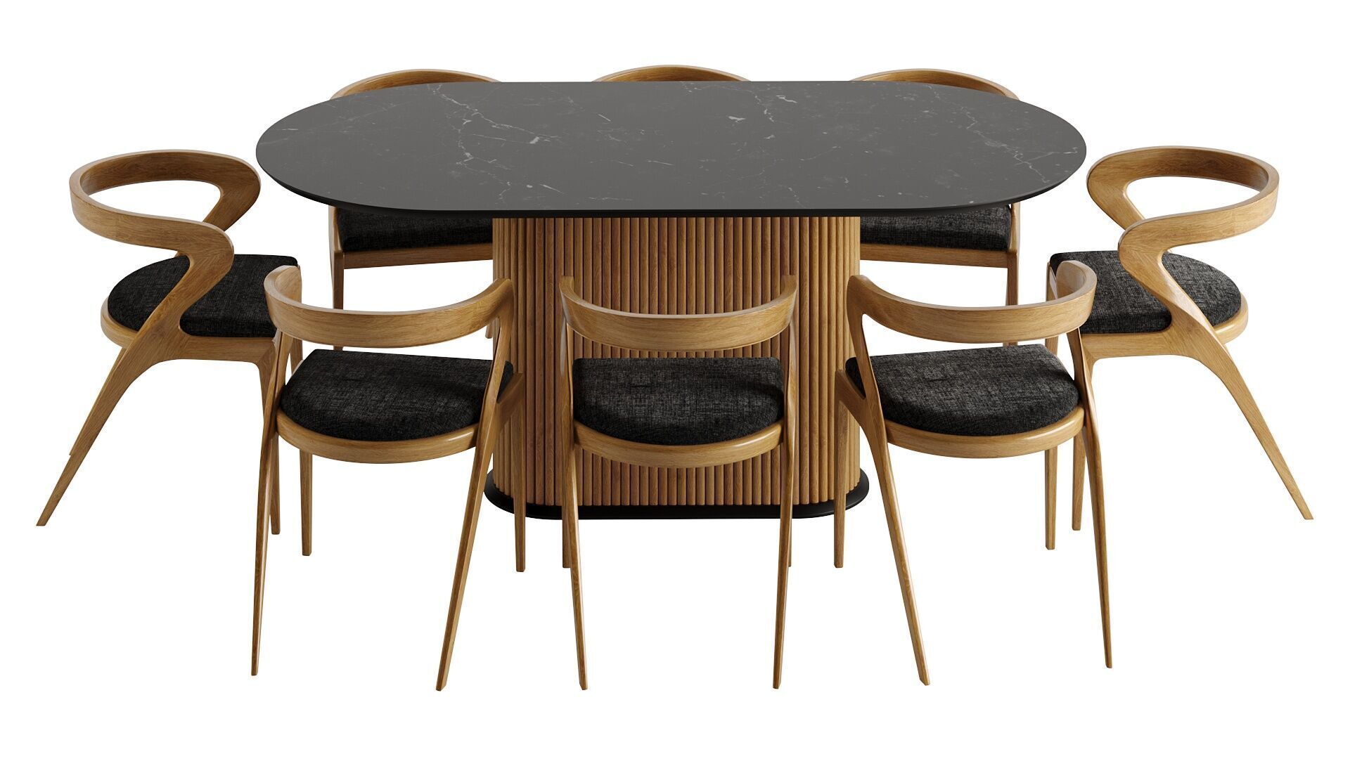 Dining set 3D model_1