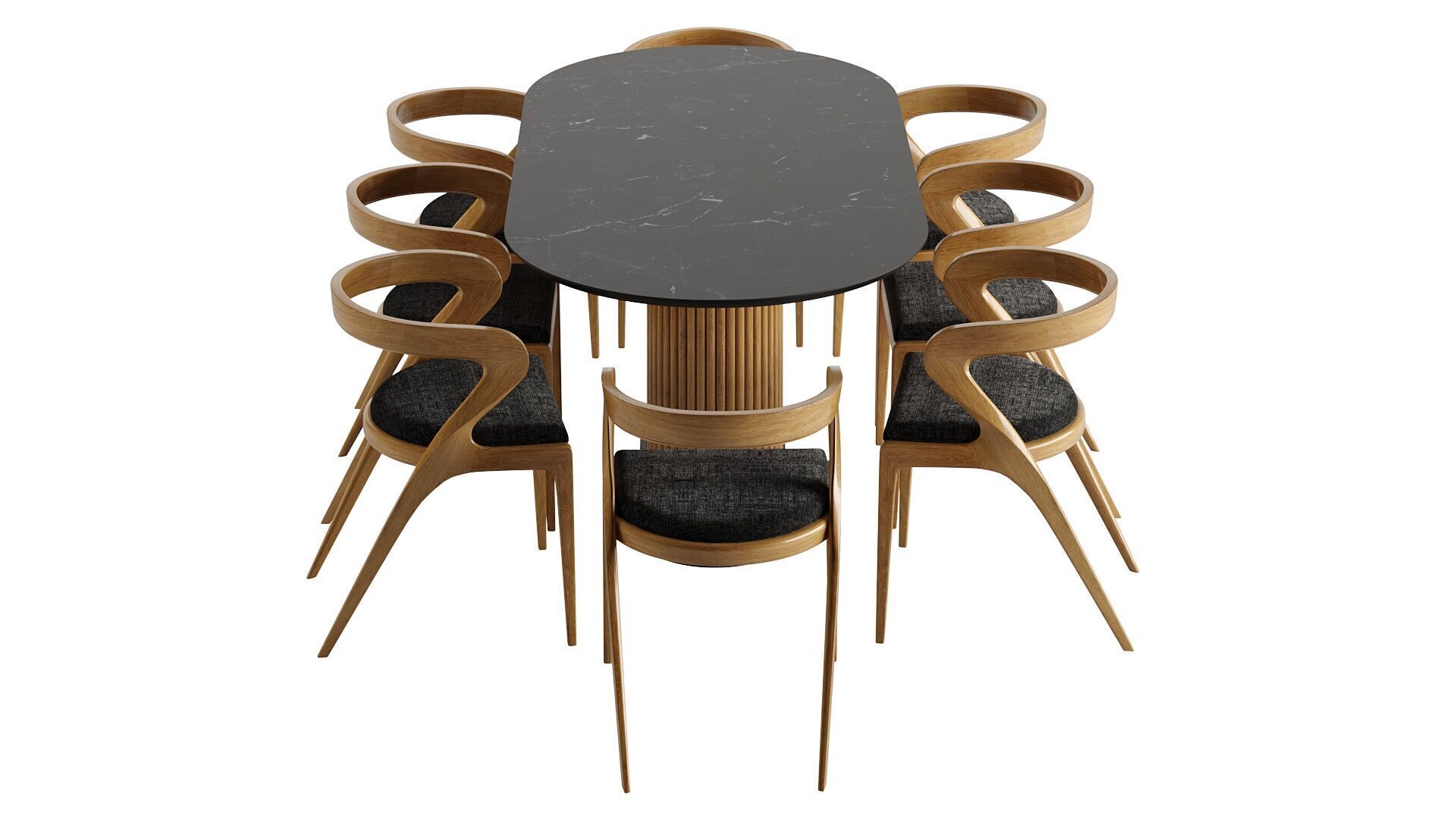 Dining set 3D model_2