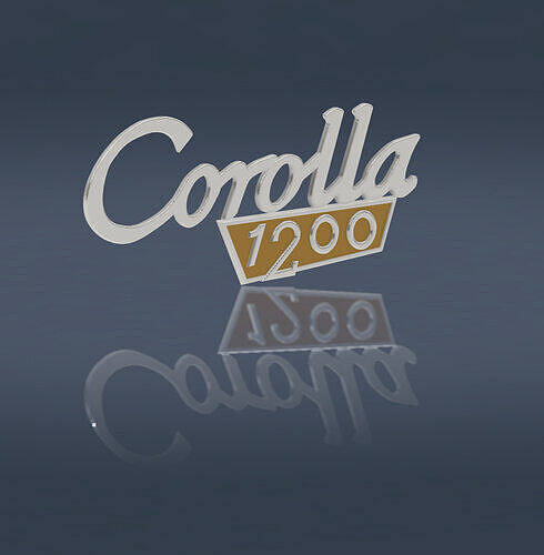 Toyota Corolla 1st gen KE10 1200 Emblem 3D print model