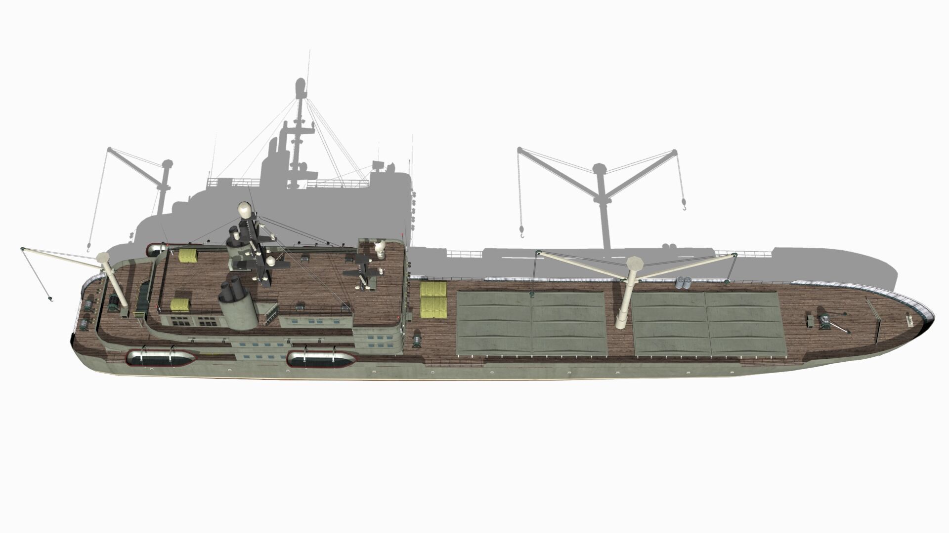 old ship Low-poly 3D model_9