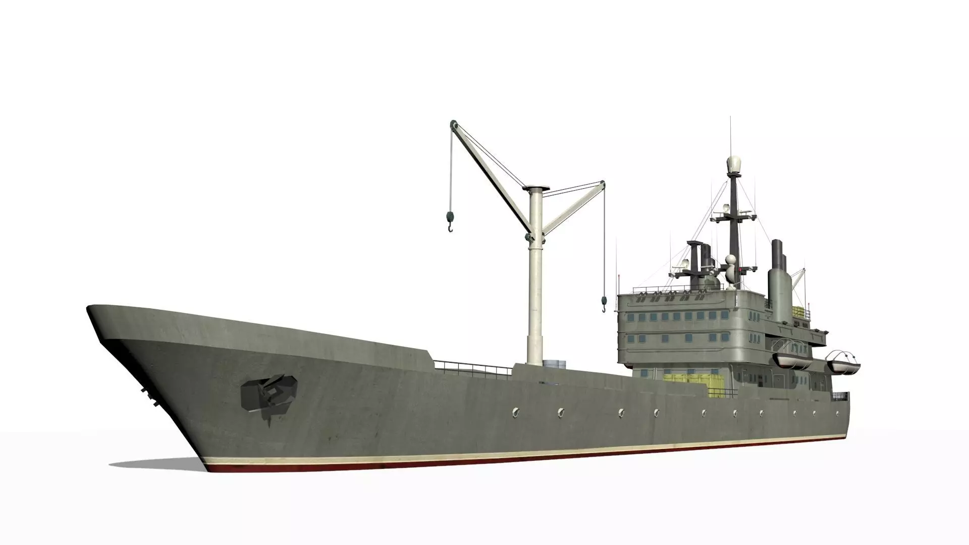 old ship Low-poly 3D model_0