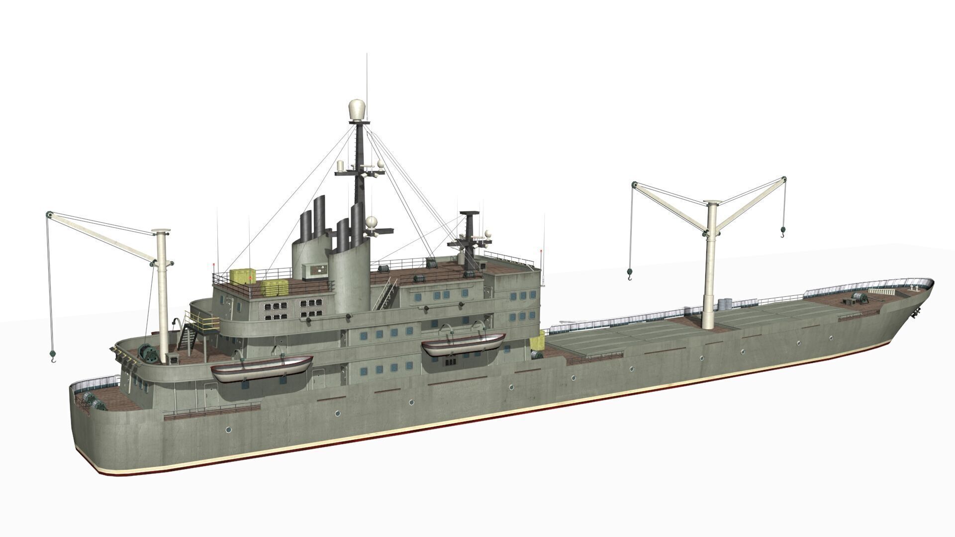 old ship Low-poly 3D model_6