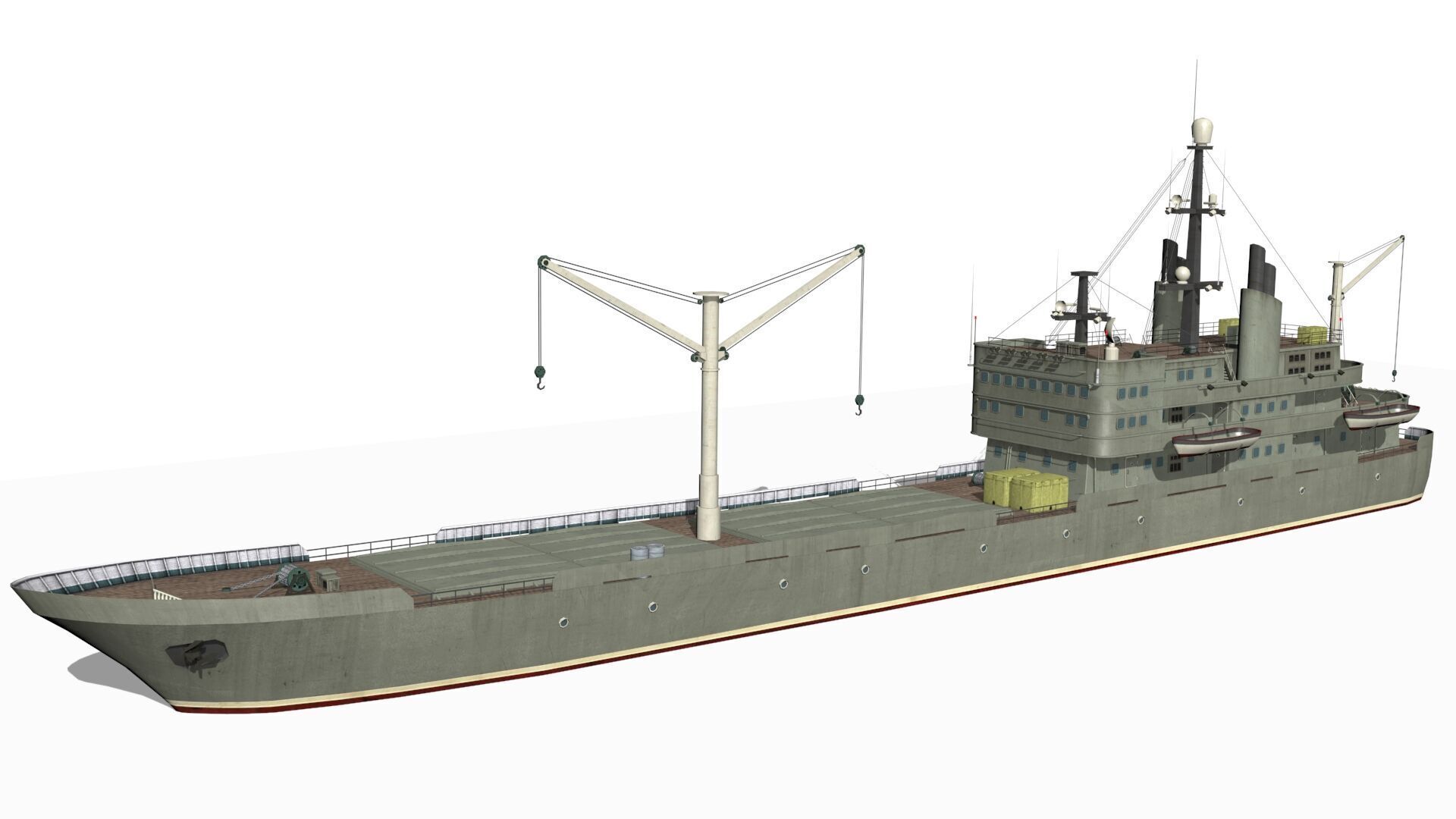 old ship Low-poly 3D model_2