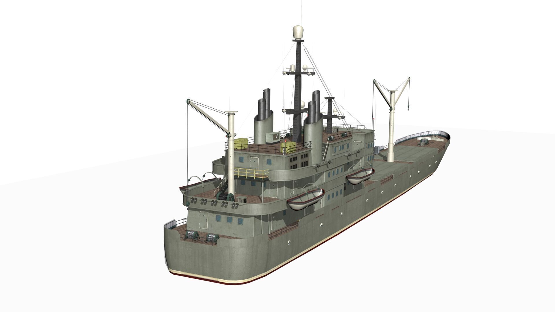old ship Low-poly 3D model_5